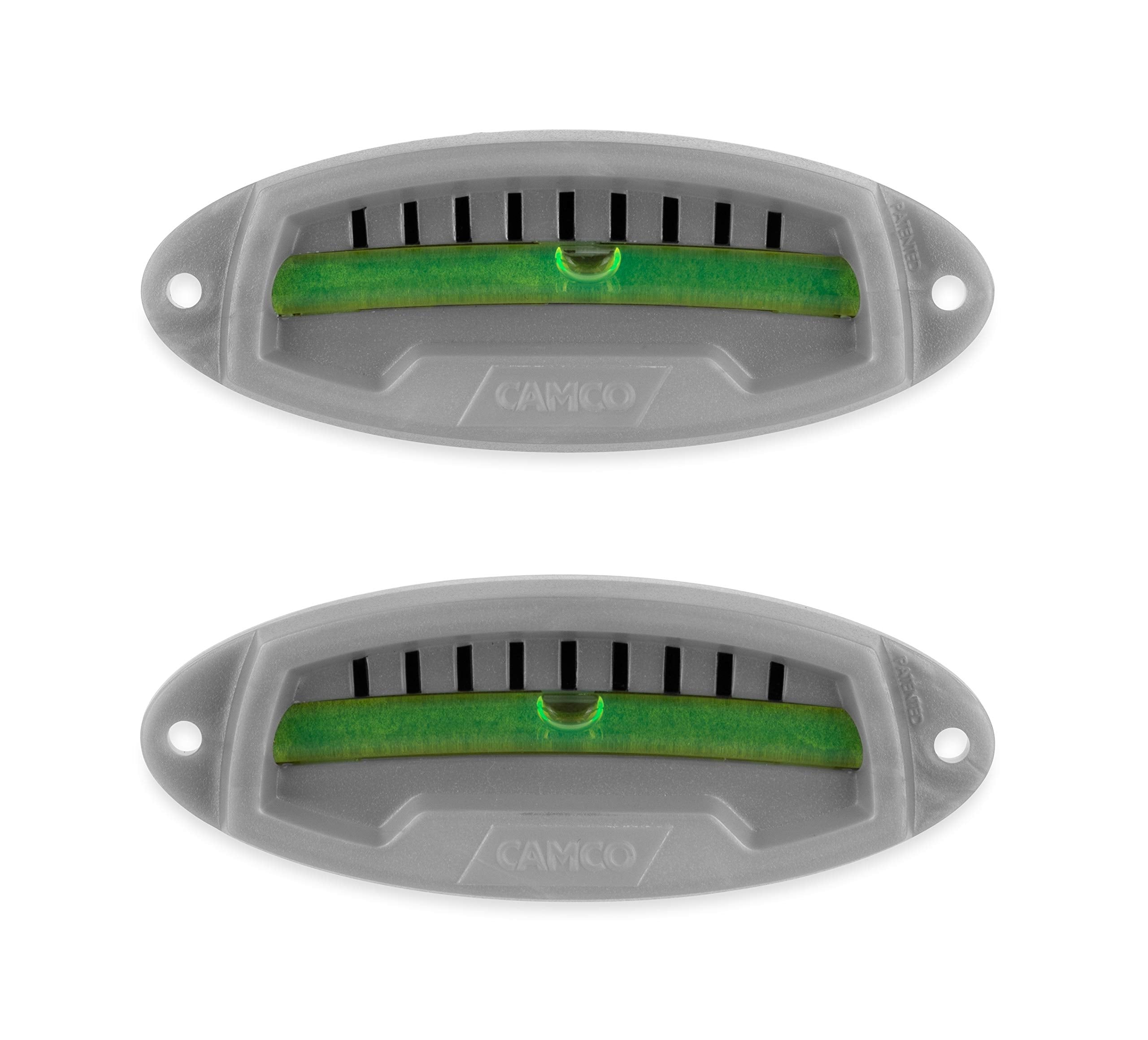 Camco Utility Trailer Bubble Levels - Features Graduated Markings for Easy RV Leveling - Easy Install w/Screws or Self-Adhesive Tape - 2-Pack (25503)