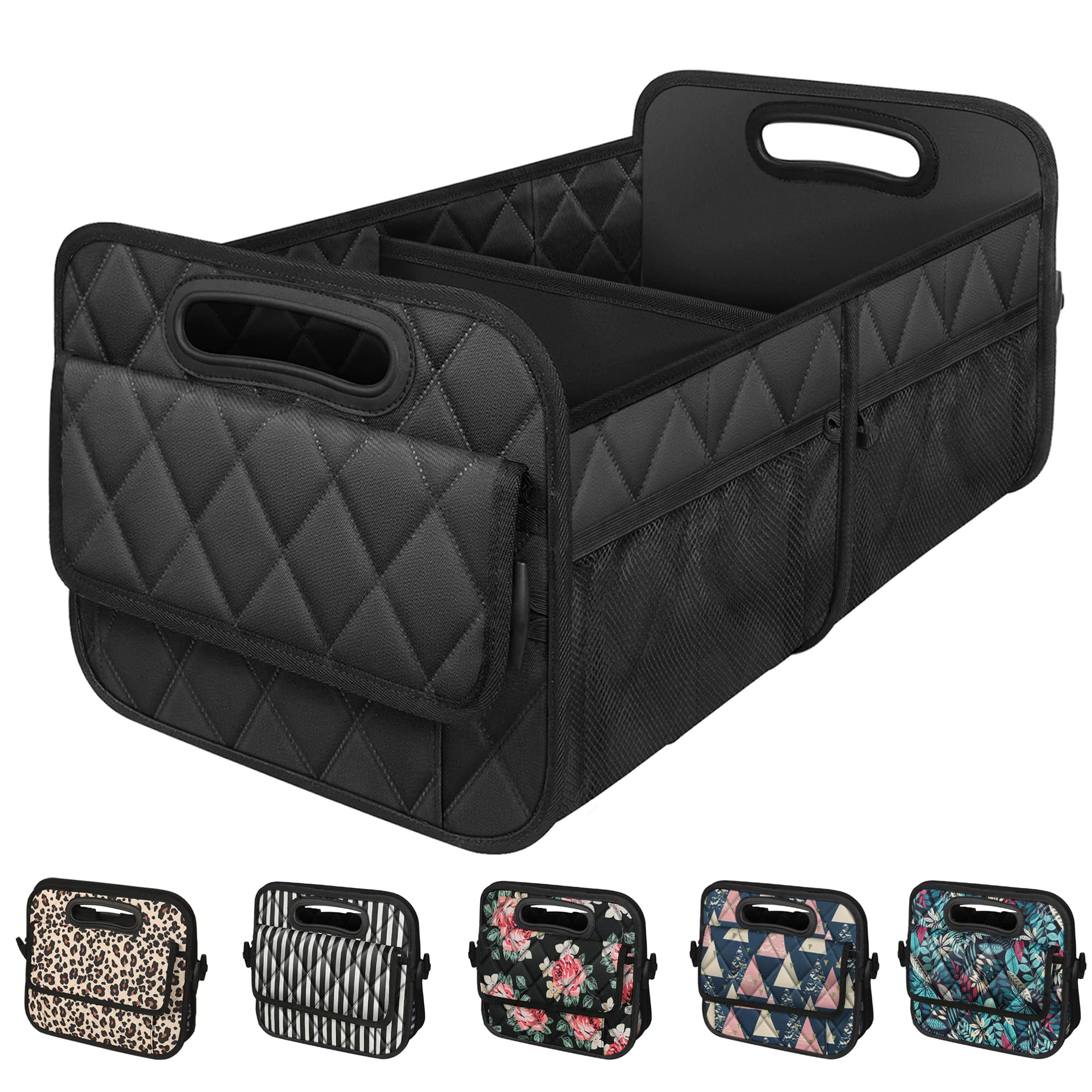 Deosk Car Trunk Organzier For Suv,Car Organziers And Storage With 6 Big Pocket,Car Accessories For Women/Men 50L Waterproof Polyester Trunk Organzier For Car/Suv/Minivan/Truck(Medium, Dark Blue)