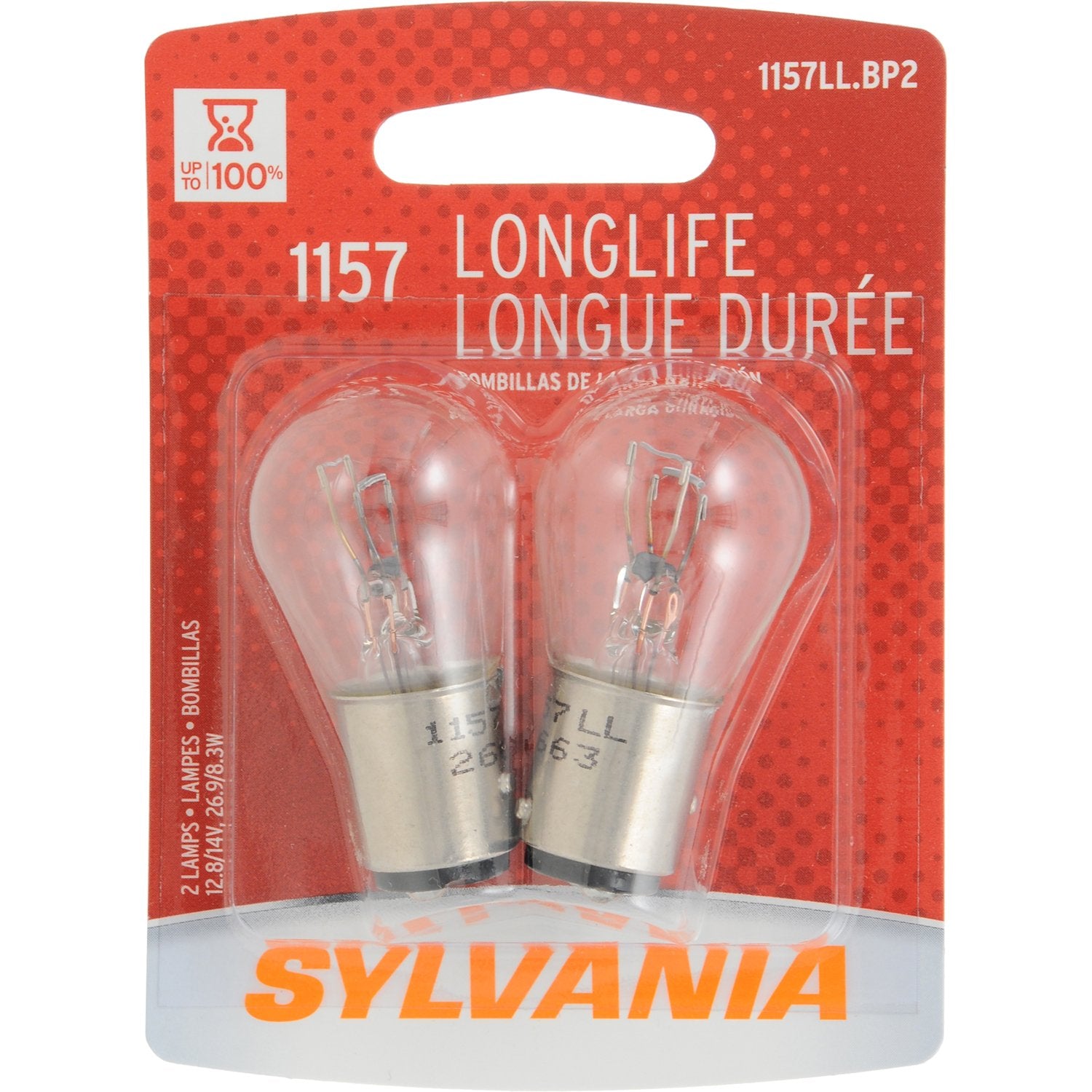 SYLVANIA 1157 Long Life Miniature Bulb, (Contains 2 Bulbs)