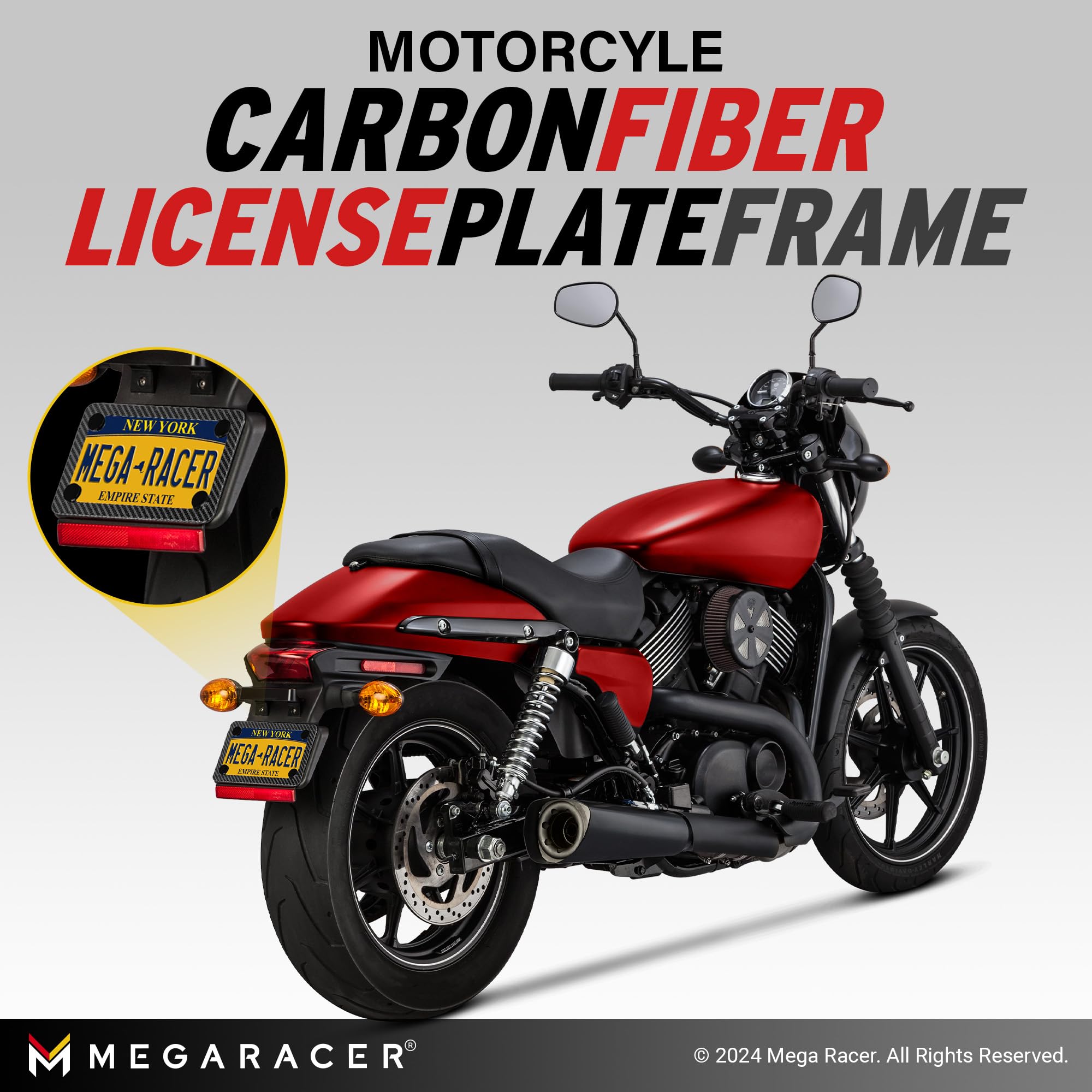 Carbon Fiber Motorcycle License Plate Frame | Motorcycle Plate Frame | Motorcycle License Plate Holder | Motorcycle Tag Frame |