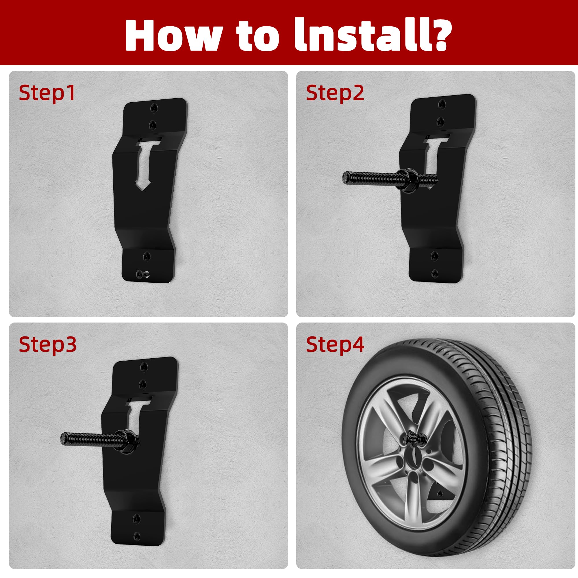 Adamoss Wall Mount Spare Tire Carrier Mount For Trailer,Spare Tire Carrier Bracket For Enclosed Trailer Accessories Spare Tire H