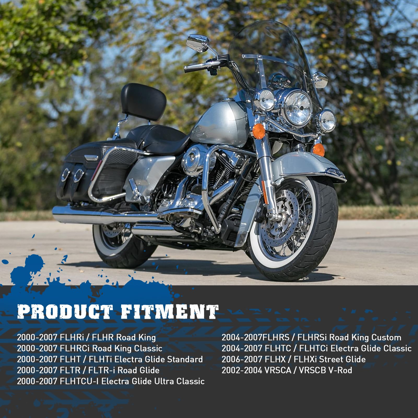 SOLLON Front and Rear Brake Pads for Harley Davidson 2000-2007 Dyna Electra Glide Ultra Classic Road King Heritage Softail Fatbo