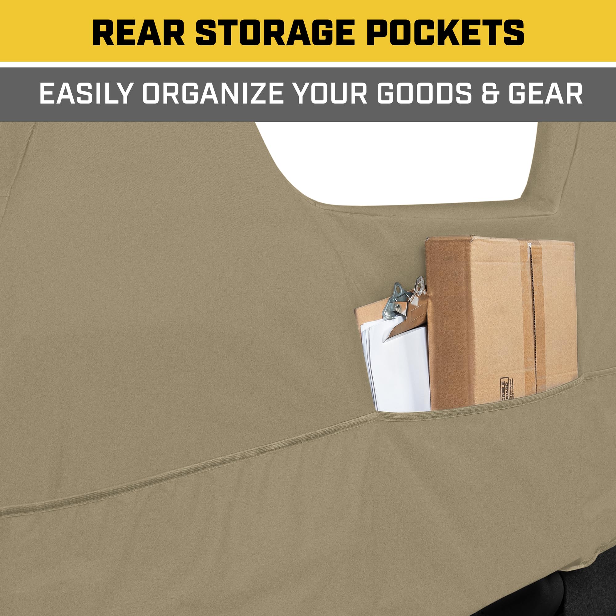 CAT Custom Fit Front Bench Seat Cover for Ford F250 / F350 / F450 / F550 (1999-2007) - Durable Oxford Beige Truck Seat Cover wit