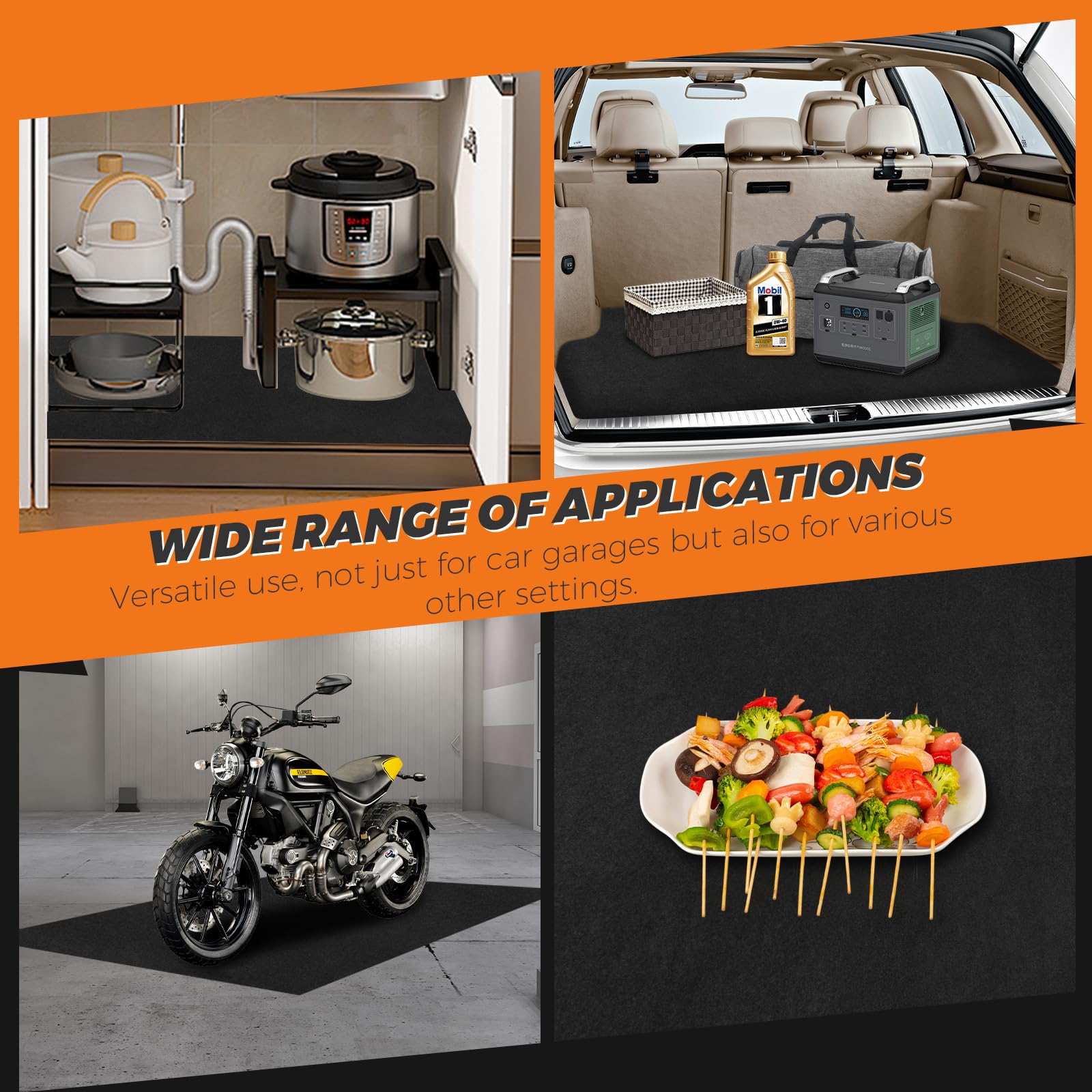 Oil Spill Mat (36'' X 60'') - XL Garage Oil Drip Mat for Driveway - Additional Insurance to Prevent Oil Drain Pan Spills - Reusa