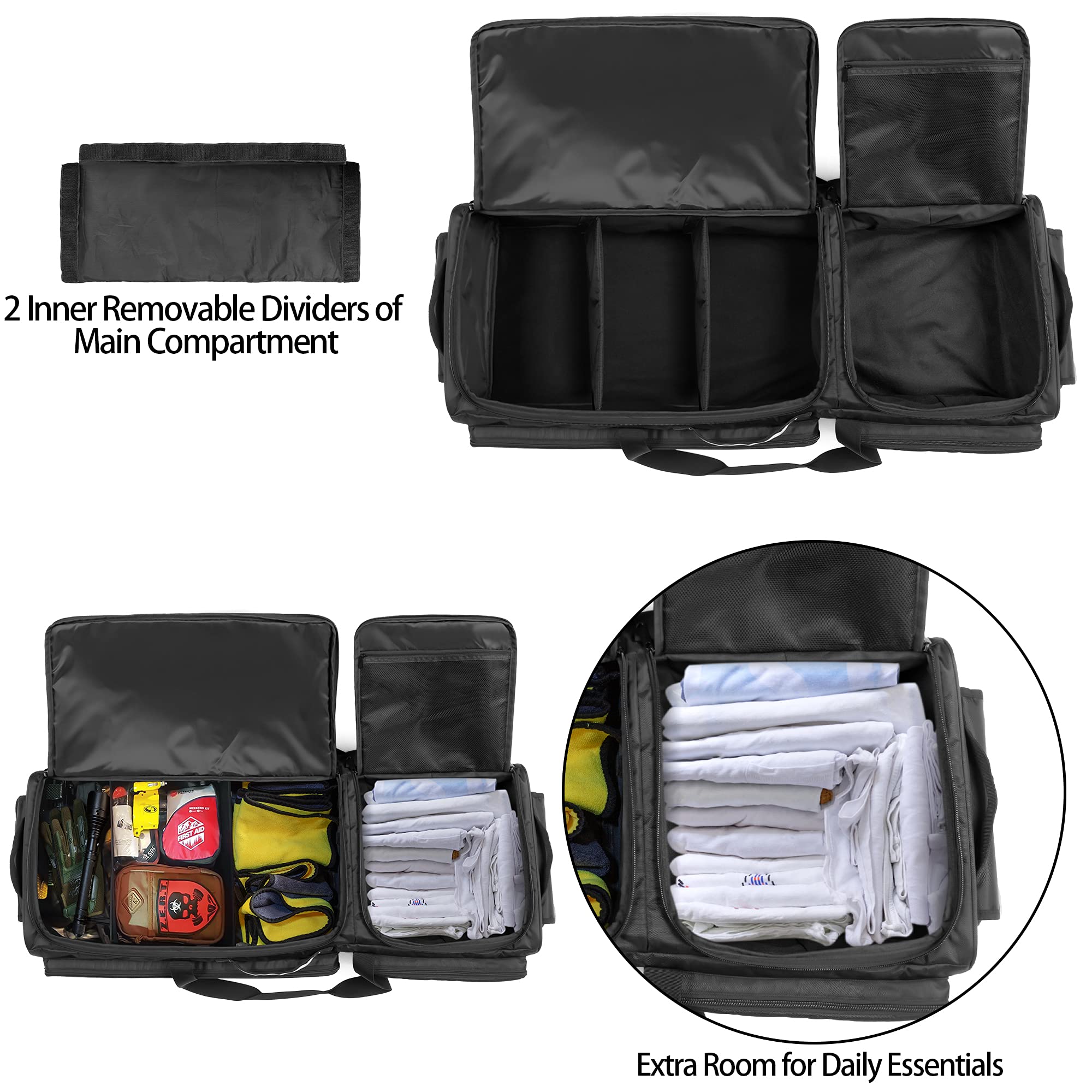 Samdew Under Seat Storage Bag Fit For Supercrew Cab & Crew Cab, Back Seat Double-Compartment Organizer For Truck, Practical Underseat Tool Box With Inner Dividers & Multiple Pockets (Patented Design)