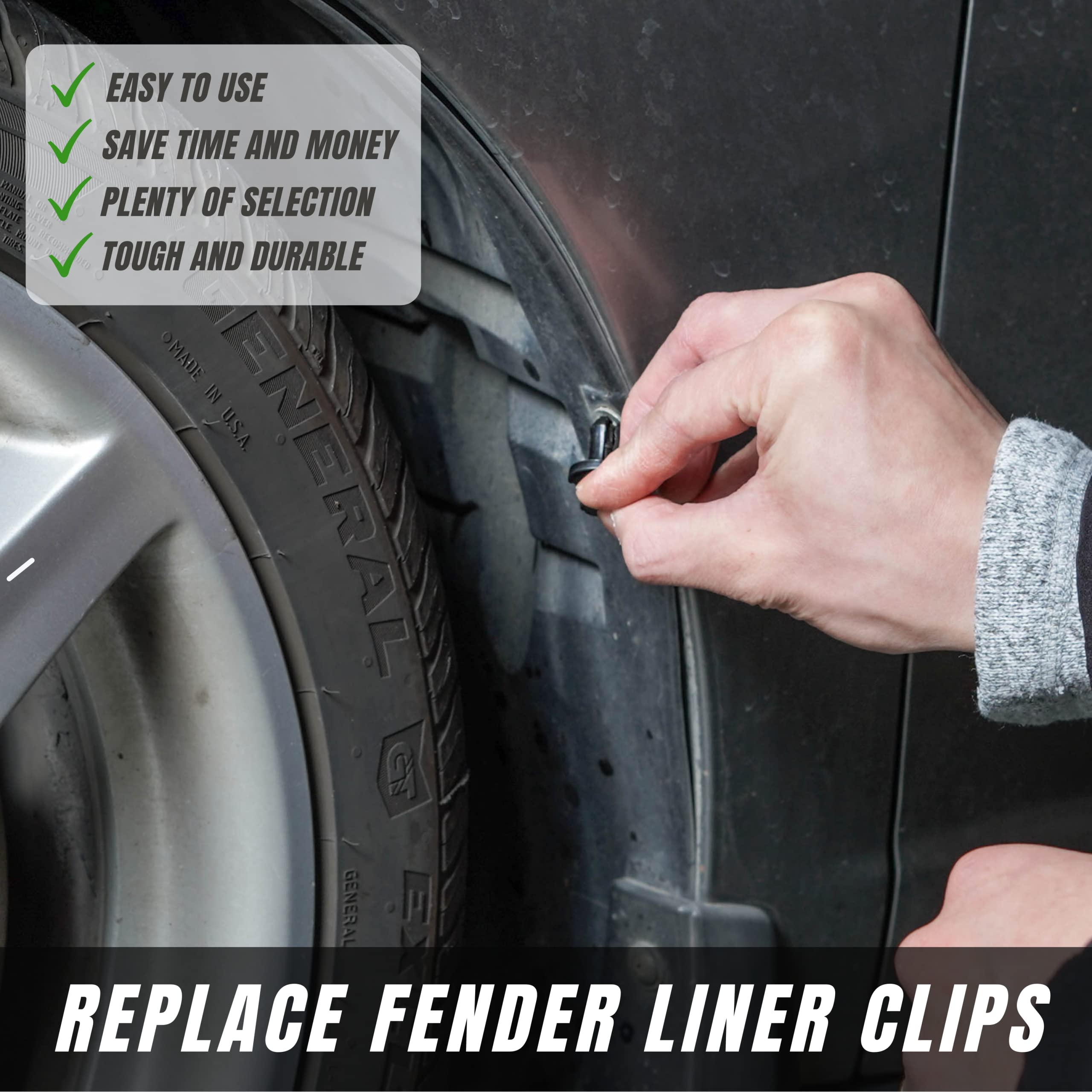 SunplusTrade 240 Pcs Car Bumper Clips Fasteners Kit - Black Plastic Push Pin Rivets for GM Ford Toyota Honda Chrysler - One Size