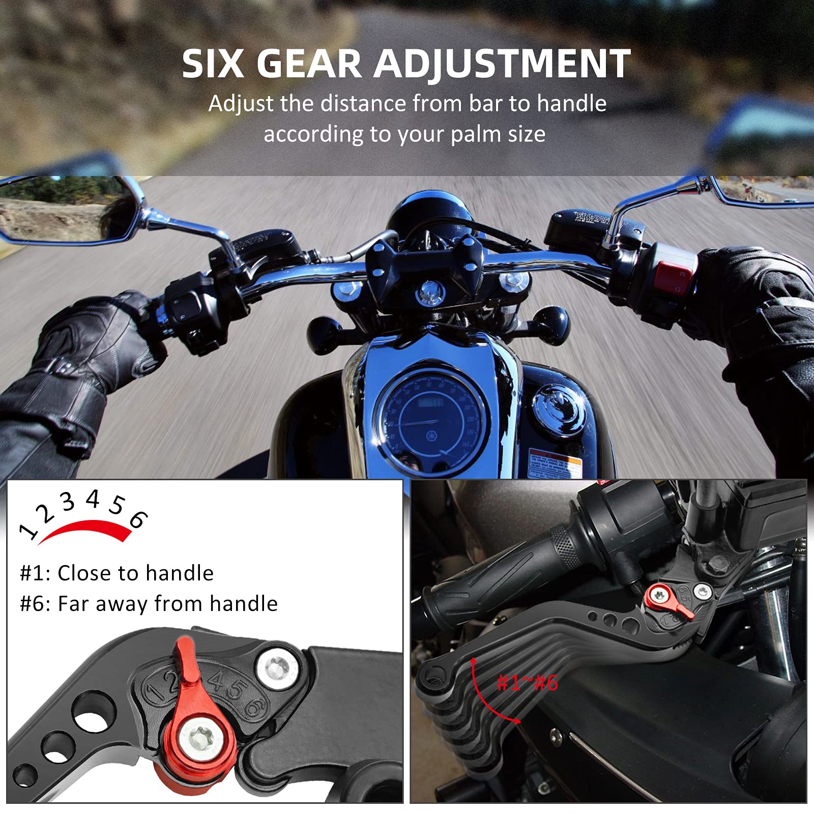 Javik Updated Universal Bike 7/8' 22Mm Handlebar Brake Master Cylinder Clutch Lever Set Compatible With Motorcycle Honda Kawasaki Suzuki Yamaha - Black (Including Left & Right)