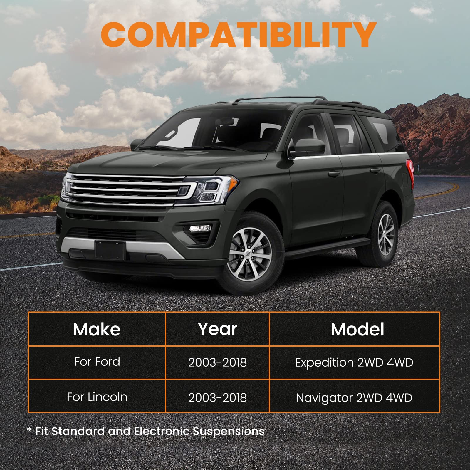 Waverspeed 3.5' Front & 2.5' Rear Leveling Kit For Ford Expedition 2003-2018, For Lincoln Navigator 2Wd/4Wd, Suv Lift Strut Spacers