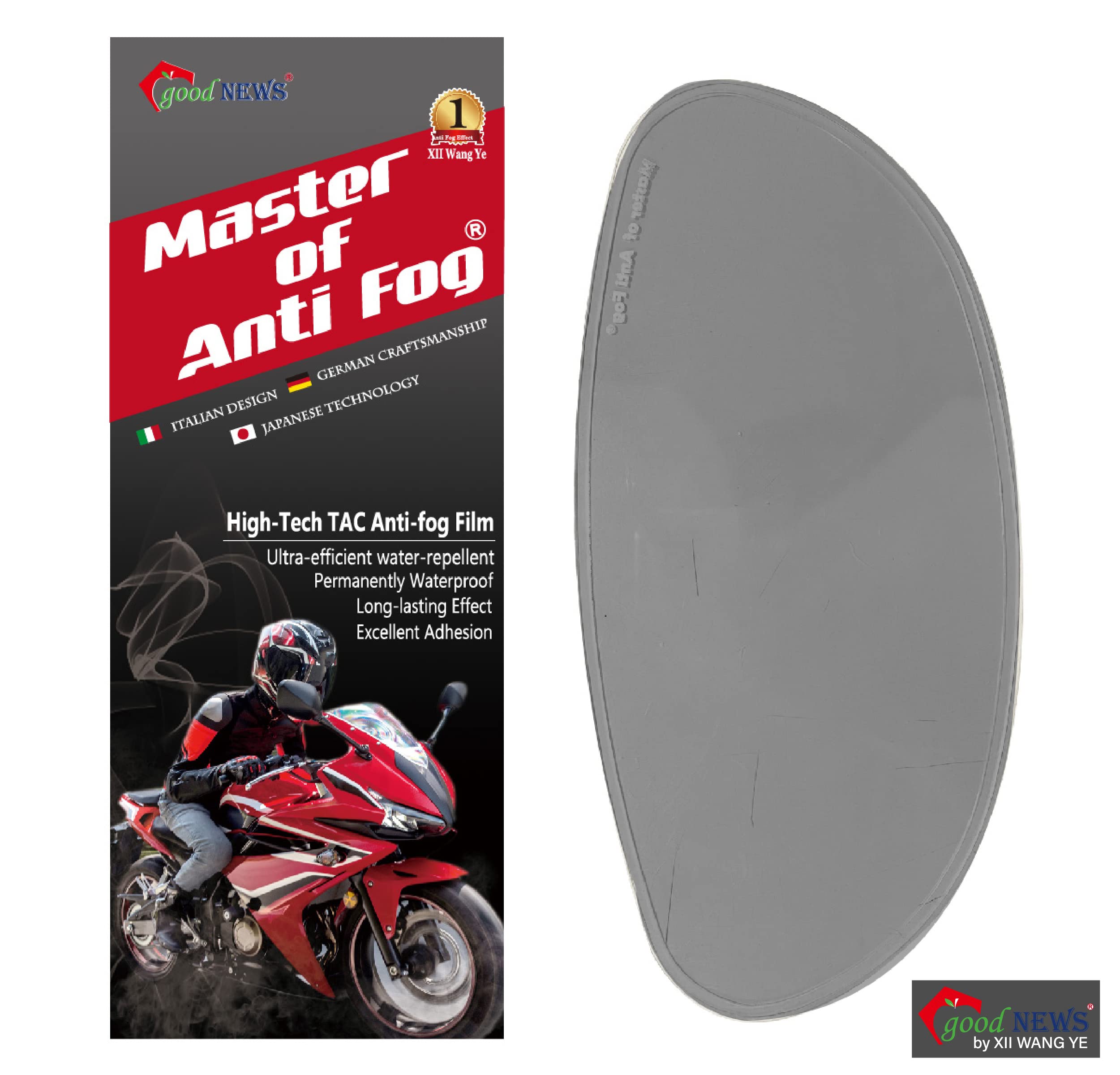 Xii Wy Universal Motorcycle 3/4 Open Face Helmet Shield Anti Fog Film Polarized Grey Visor Lens Insert Fog Resistant Waterproof Sticker