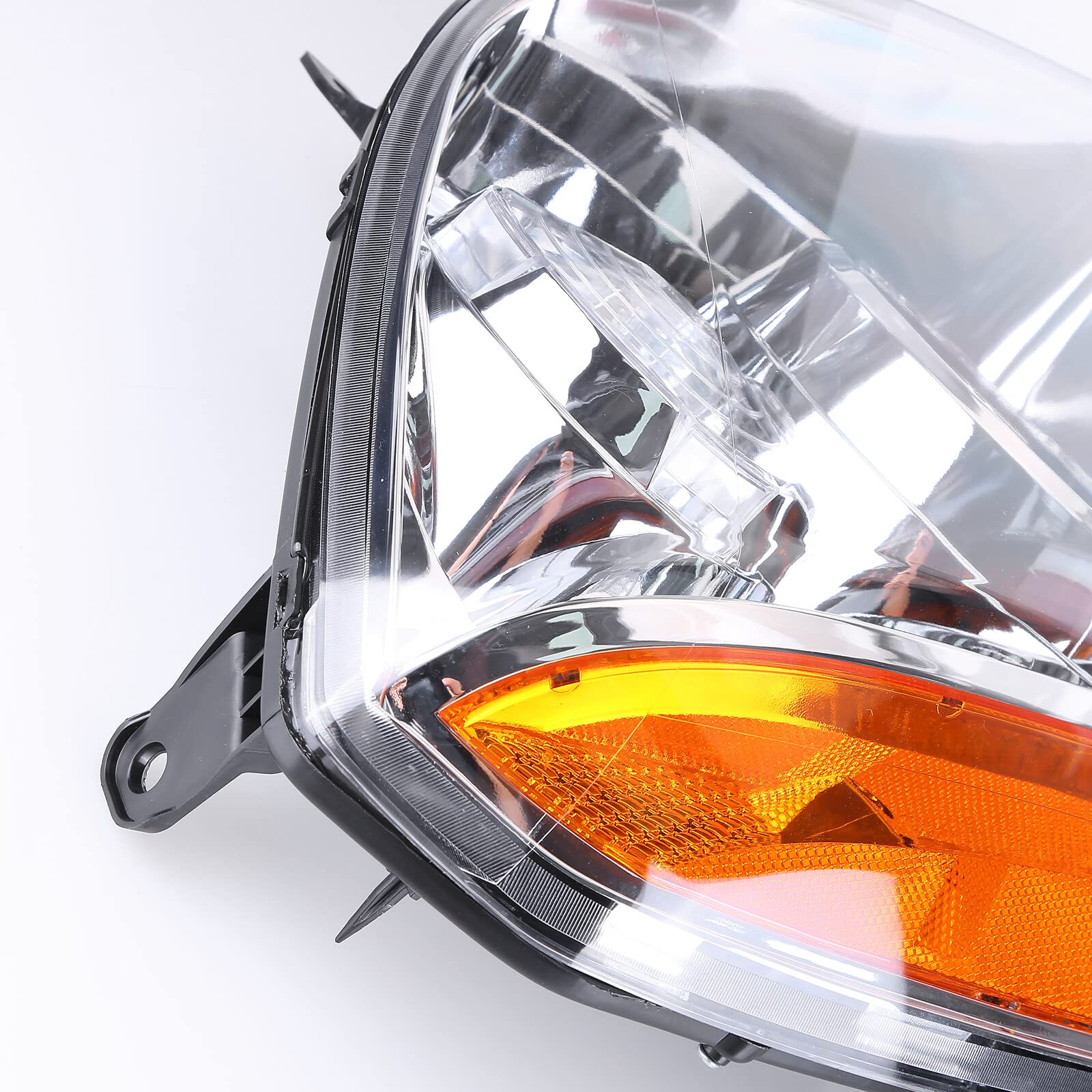 Slakerbe Headlight Assembly, Compatible With 2007-2014Yukon 1 Pair Left Right Headlamp Head Lamp Assembly Chrome Housing Clear Lens Headlight Driver And Passenger Side