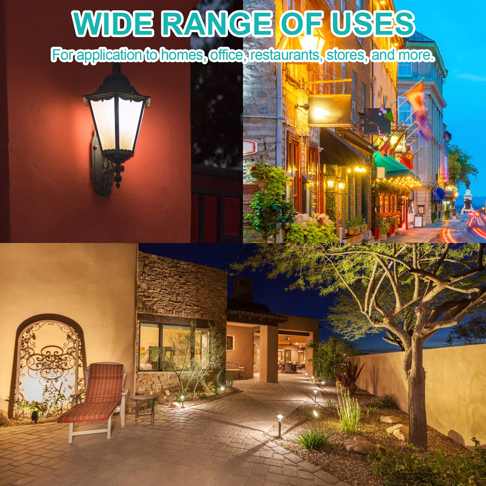 Kscjdg 4W 12V T5 Light Bulb Replacement Landscape Light Bulbs -Malibu Lights Bulbs-Wedge Base Lights Bulb-Low Voltage Landscapin