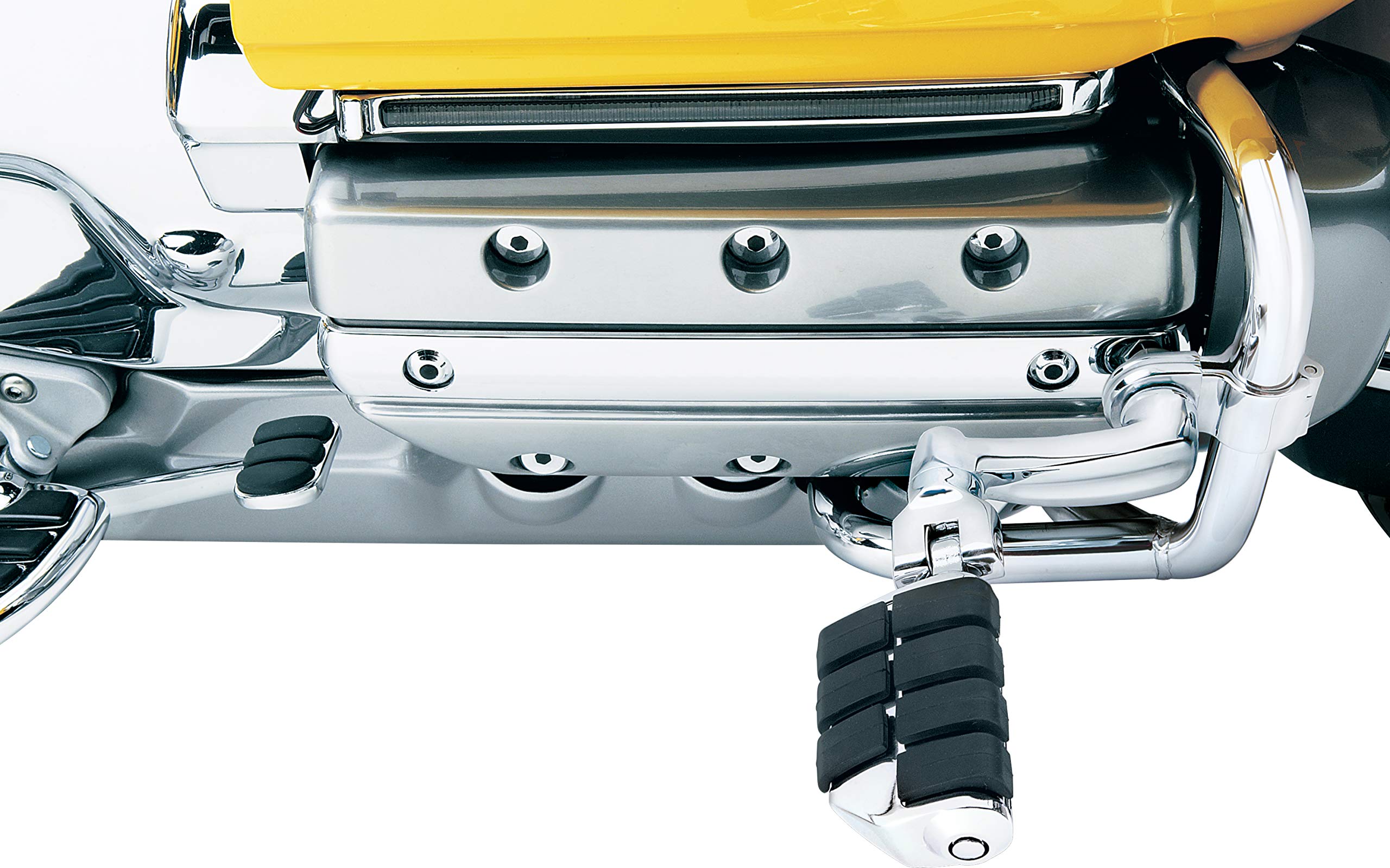 Kuryakyn 7980 Motorcycle Foot Controls: Longhorn Offset Dually Highway Pegs with Magnum Quick Clamps for 1&quot; Engine Guards/Tubing, Chrome, 1 Pair