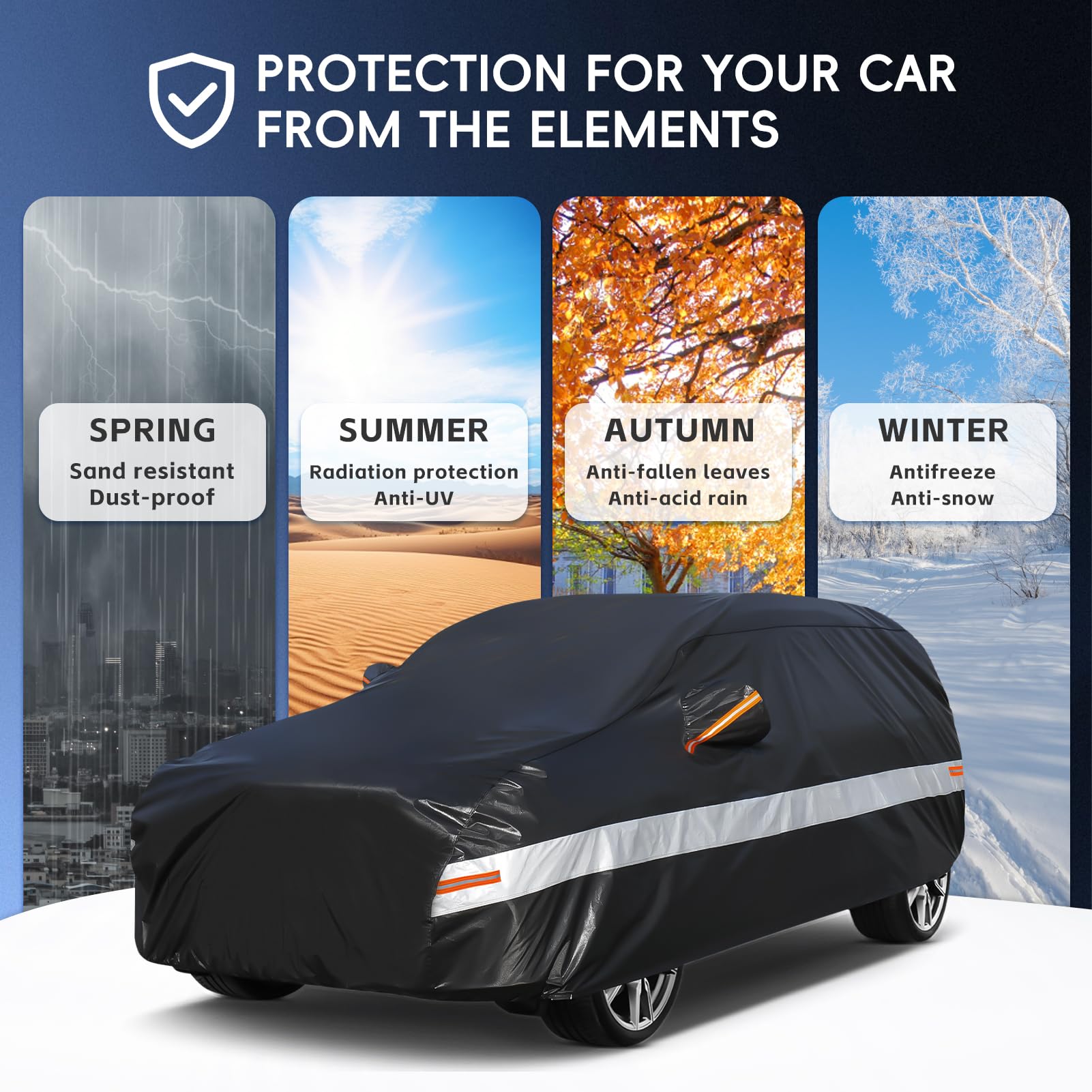 Holthly 10 Layers Suv Car Cover Custom Fit For Volkswagen Vw Atlas (2017-2024) Waterproof All Weather For Automobiles, Outdoor F