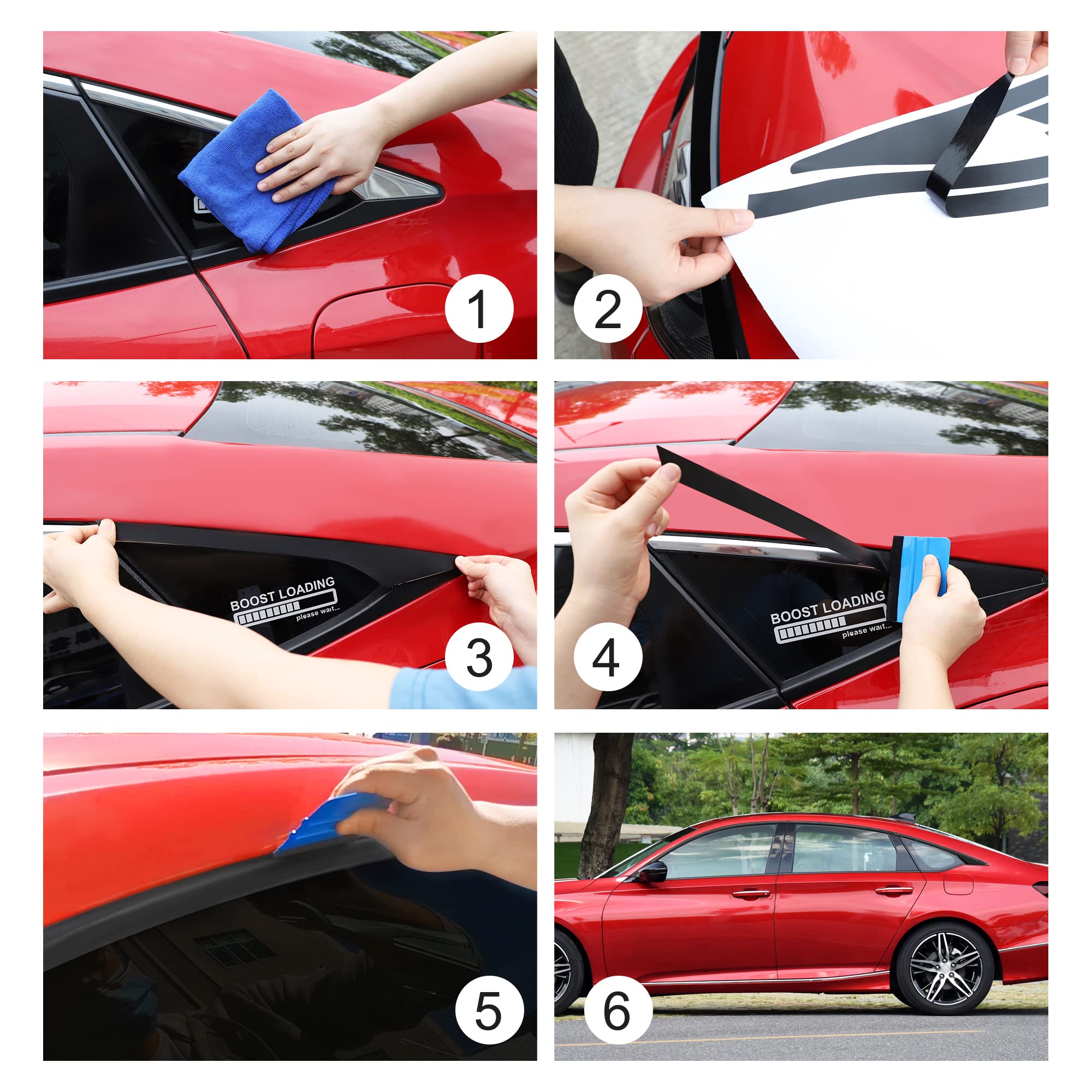 Tomall Car Window Edge Vinyl Stickers Compatible With Honda Accord Sedan 2018 2019 2020 2021 2022 Auto Window Cover Strip Trim Accessories (Matte Black)