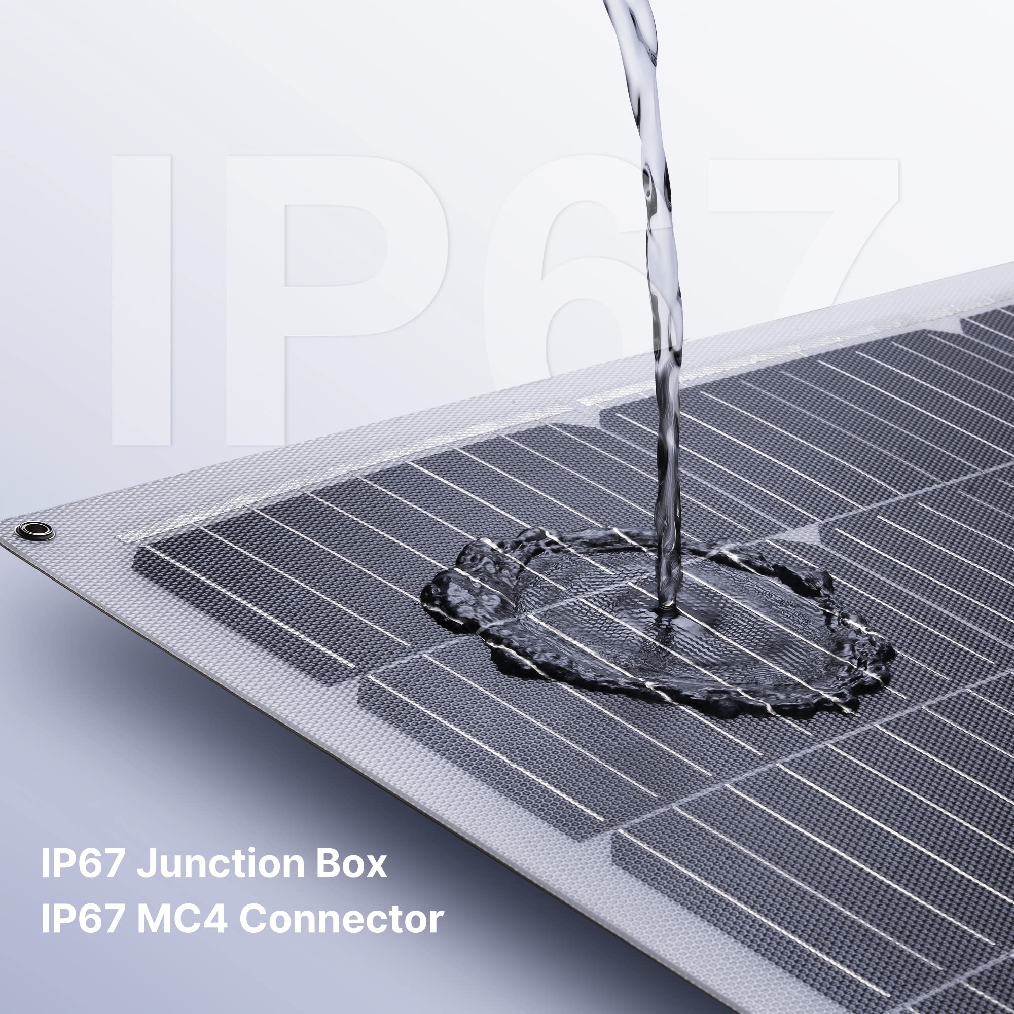 Topunive 100W 12V Flexible Solar Panel 9Bb Monocrystalline Cell 12 Volt Semi-Flexible For Marine Rv Trailer Boat Cabin Van Car Uneven Surfaces 12V Battery Charge