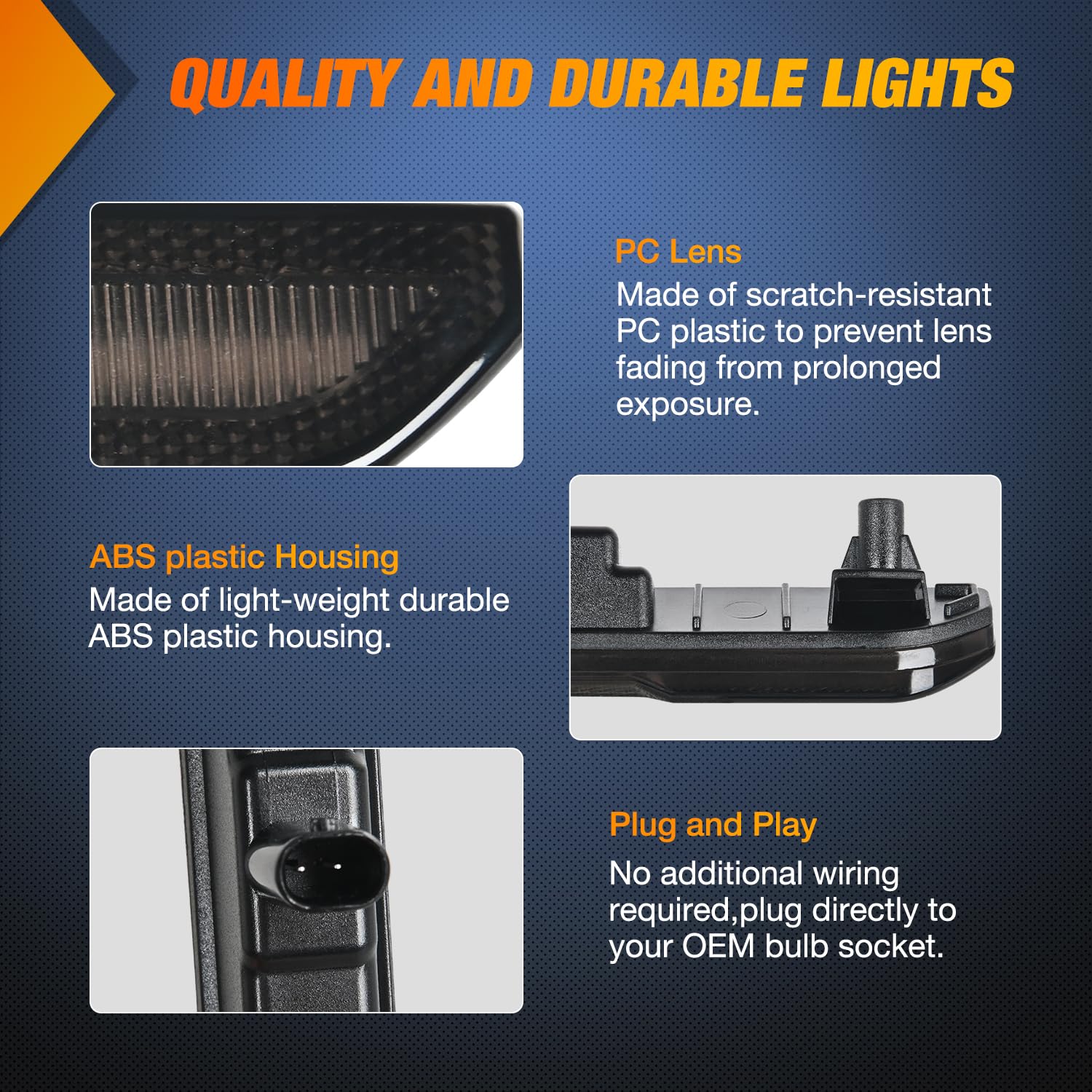Nilight Fender Side Marker Lights 4 Pcs 54 Led Smoke Lens Amber Front Rear Clearance Light Compatible With 2020 2021 2022 2023 2