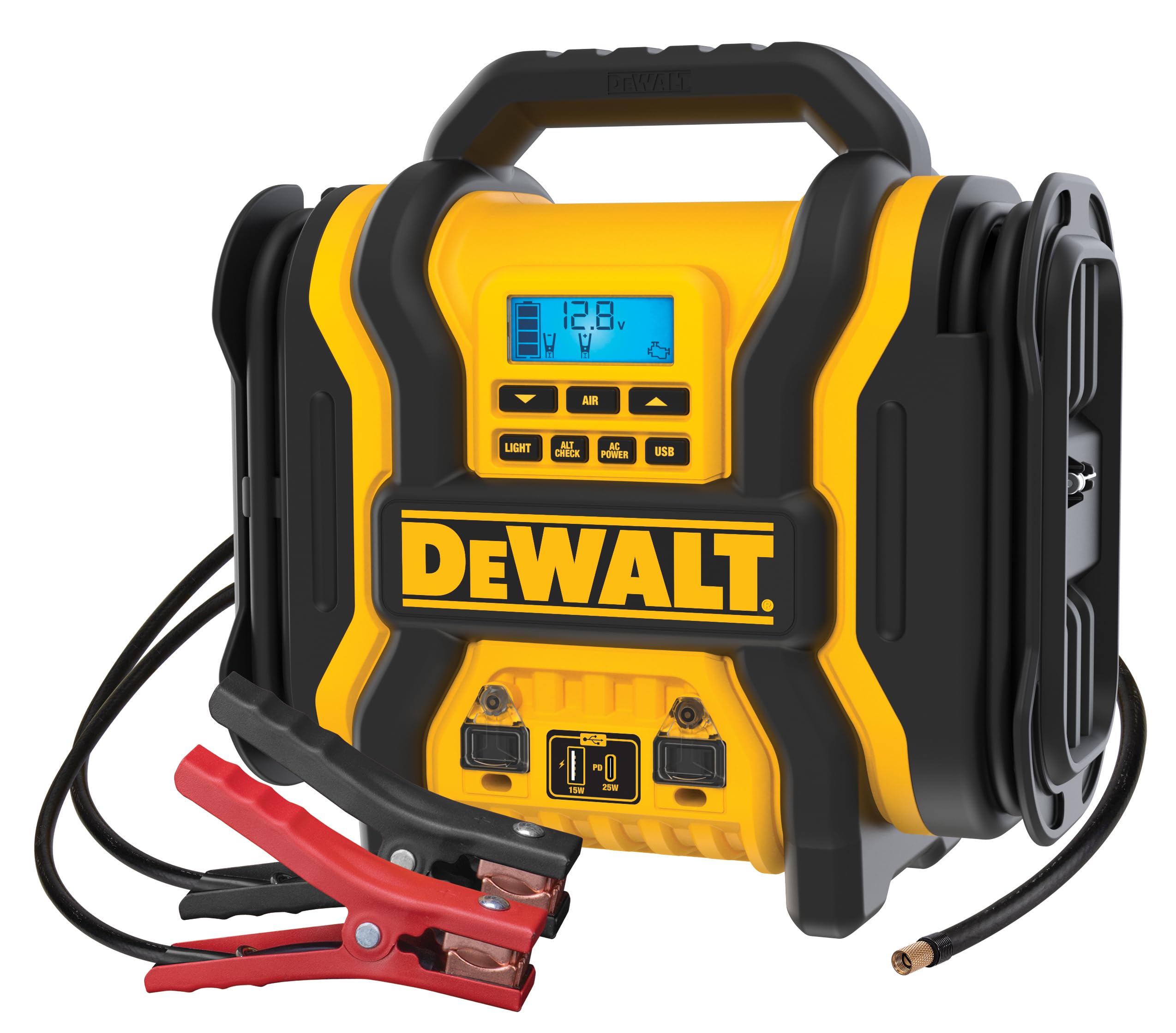 DEWALT DXAEPS14-Type2 2000 Peak Battery Amp 12V Automotive Battery Booster Jump Starter/Power Station with 500 Watt AC Power Inv