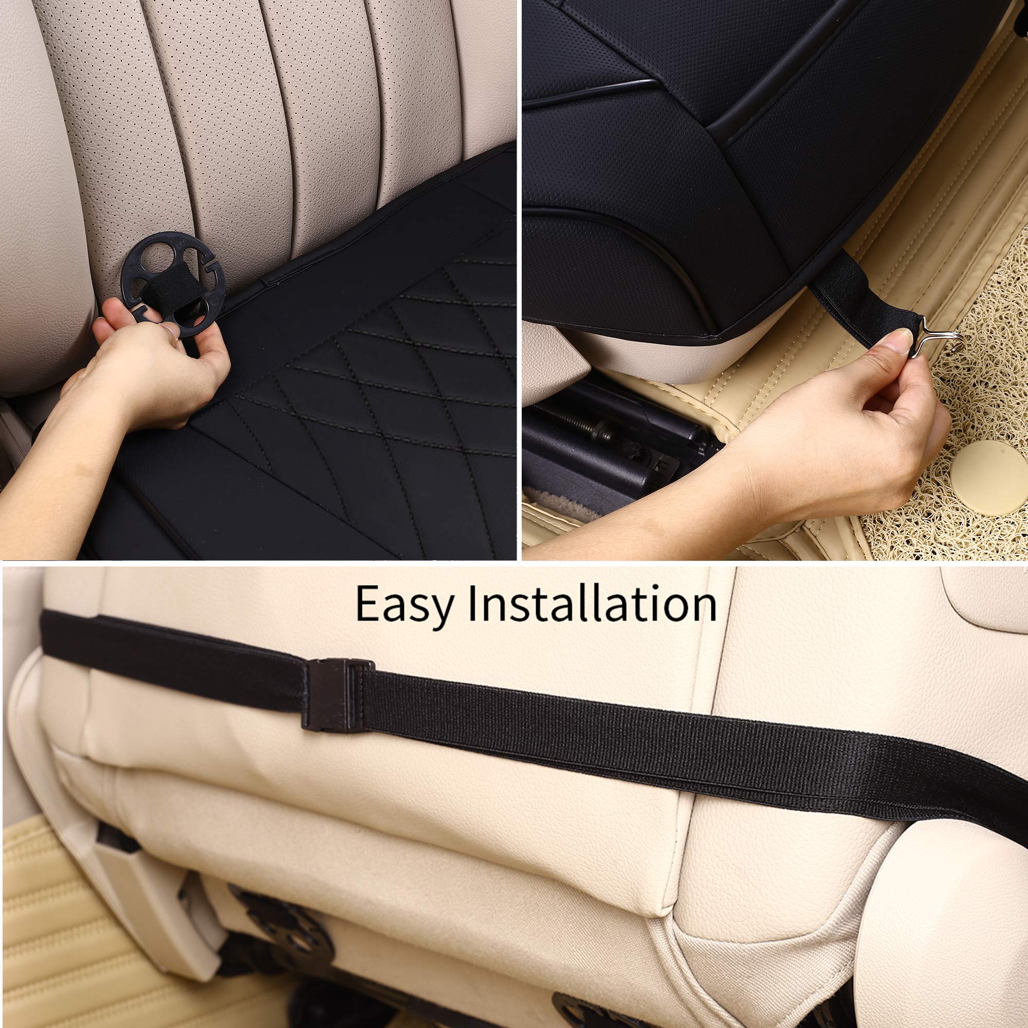 Kingphenix Car Seat Cover: Easy To Install, Fits Most Cars, Vans, Trucks, And Suvs - 2 Piece, Black
