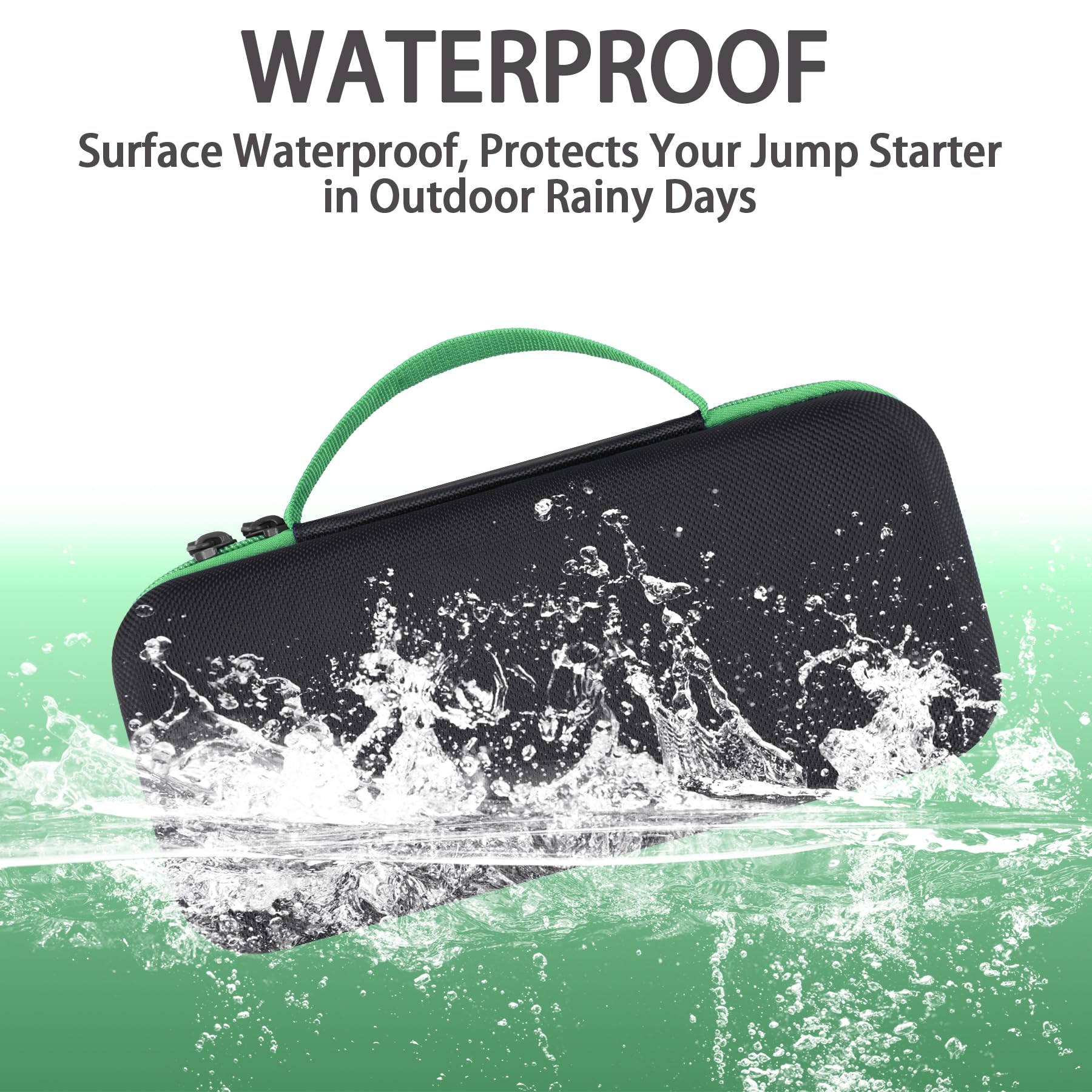 Aenllosi For Hulkman Alpha85/Alpha85S/Alpha Pro Jump Starter Hard Carrying Case, Black+Green (Case Only)