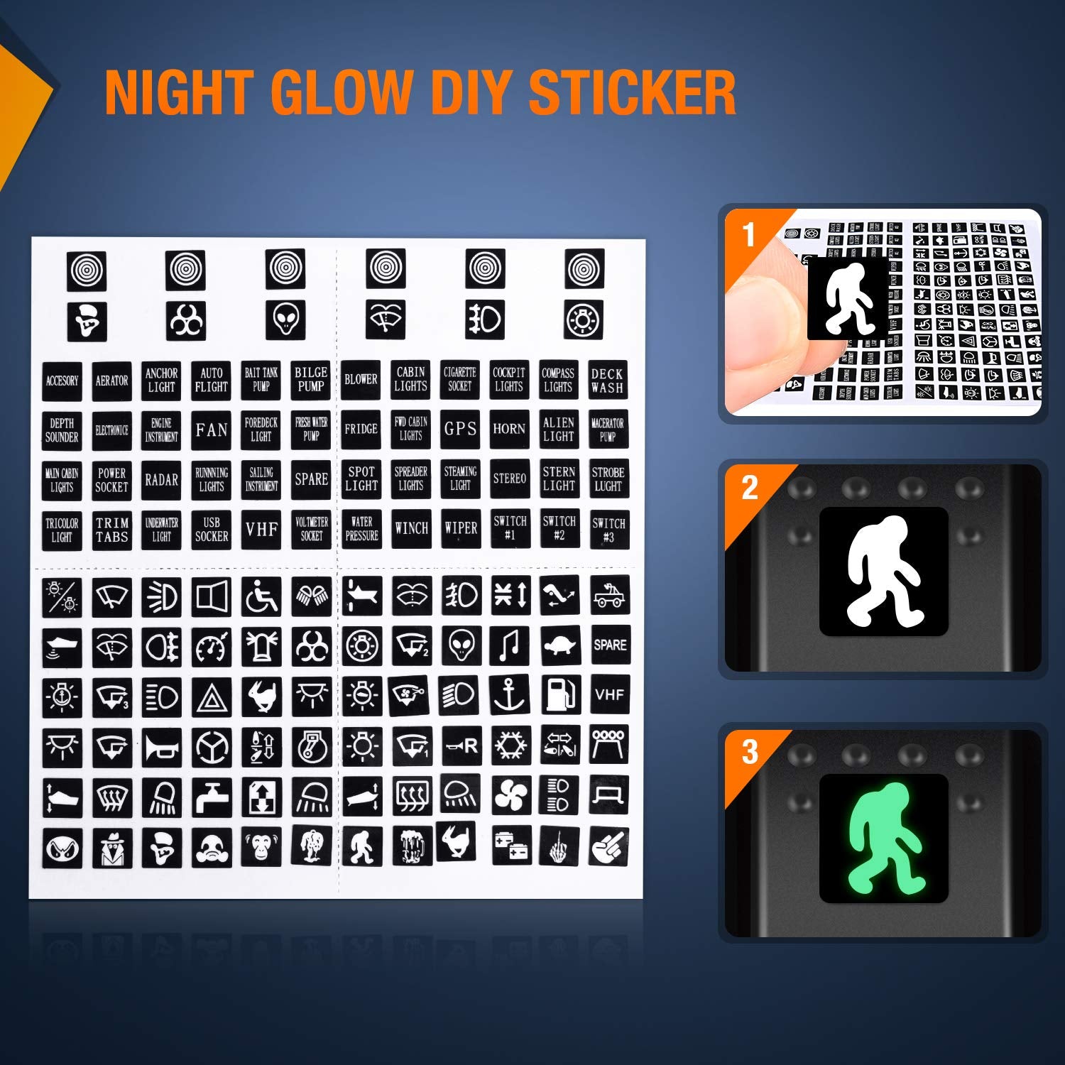 Nilight 6PCS 5PIN SPST Rocker Switches with 6 Sets Jumper Wires Set 20A/12V 10A/24V On/Off Toggle Switches with Night Glow Stick