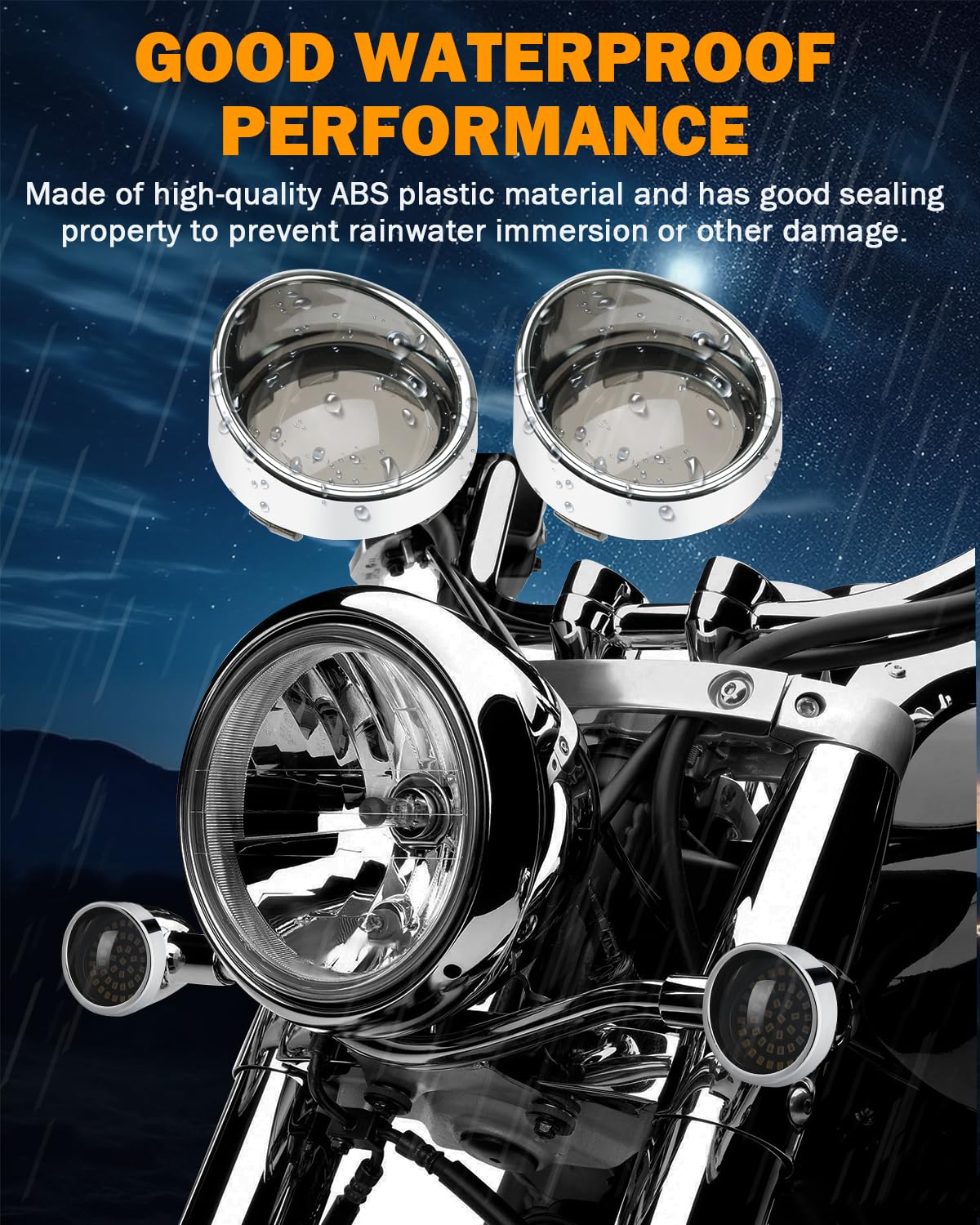 Pbymt Smoke Turn Signal Lens Cover 2'' Bullet Visor-Style Chrome Bezels Compatible For Harley Touring Dyna Street Glide Road Kin