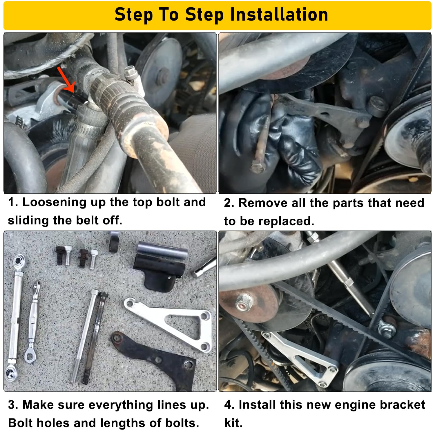 Alternator Bracket Adjustable Kit for Chevy SBC 305 327 350 383 5.0L 5.7L V8 Eight Cylinder Long Water Pump