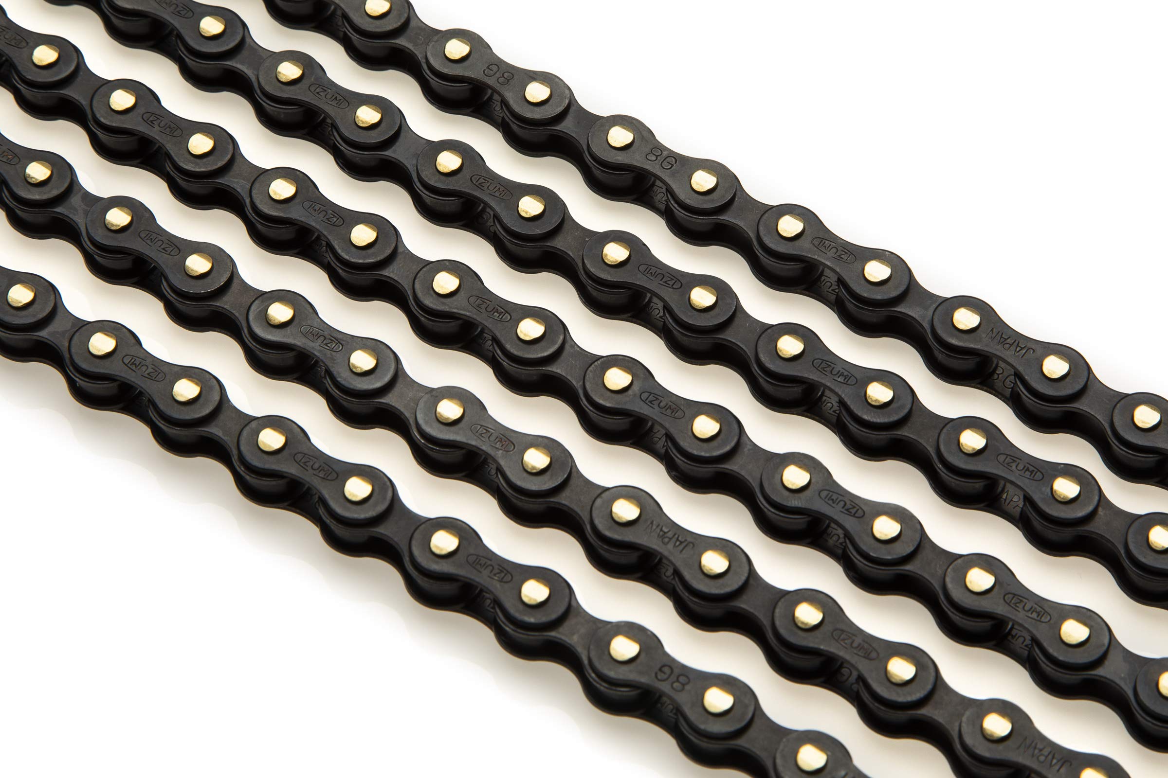 Izumi 1/2 × 1/8 Es410Jb/Jb 116 Link Single Speed Chain, All Jet Black