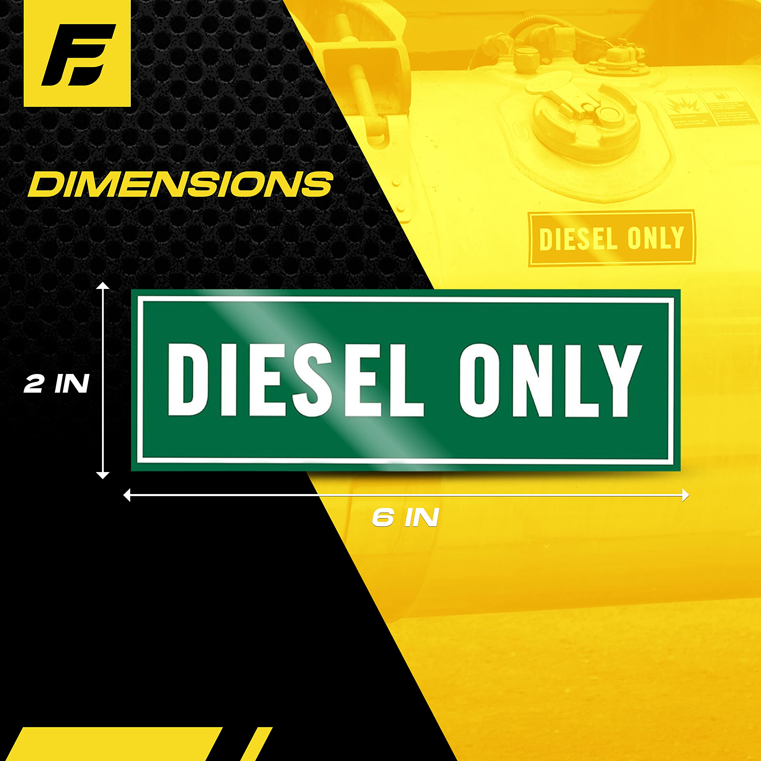 Diesel Only Sticker - Diesel Label For Fuel Storage Container, Truck, Tractor And Heavy Equipment - Weather Proof, Extreme Stick