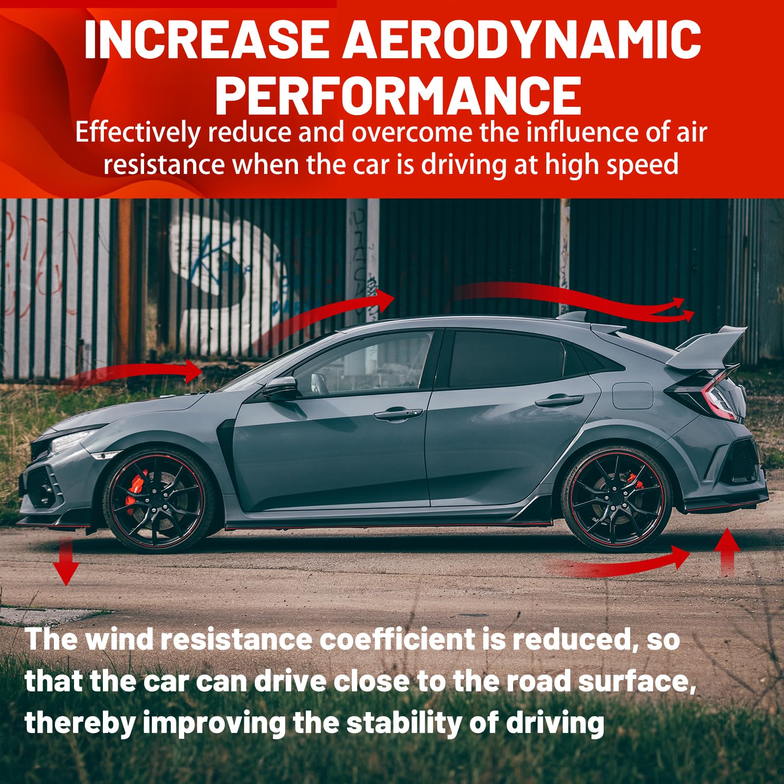 Ecotric Window Deflector Roof Spoiler Compatible With 2006-2011 Honda Civic 4Dr Sedan Black Rear Visor Vent Wing Abs Guards Shade