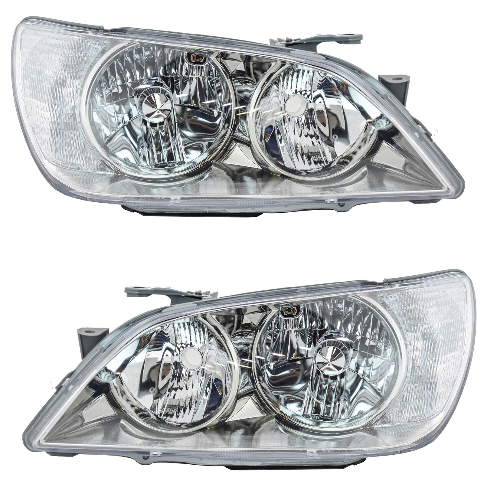 Trq Driver & Passenger Side Headlight Assembly Set Headlights Driver & Passenger Side Compatible With 2001-2005 Lexus Is300 Lx25