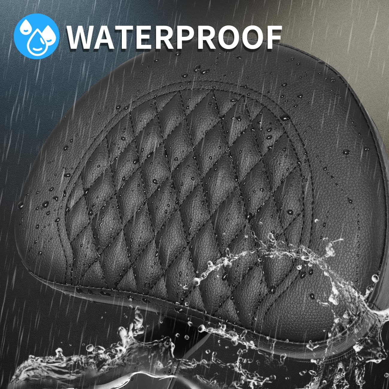 AUFER Black Adjustable Plug-in Driver Rider Backrest Custom Made Compatible With For Touring Models Road King Street Glide Road