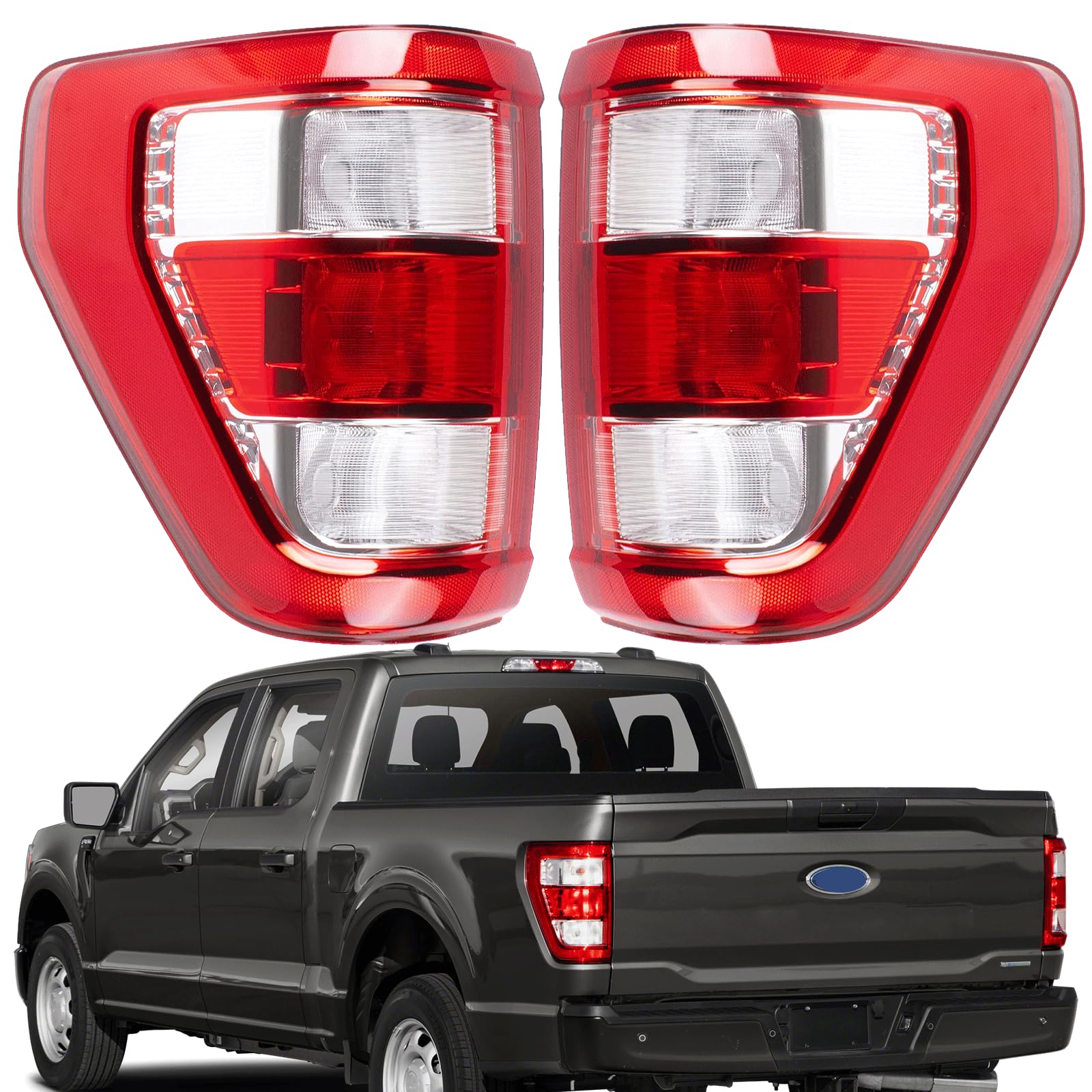 Tail Light Assembly Compatible With 2021 2022 Ford F150 Xl Driver And Passenger Side Rear Brake Lamps Rear Brake Lamps Halogen W