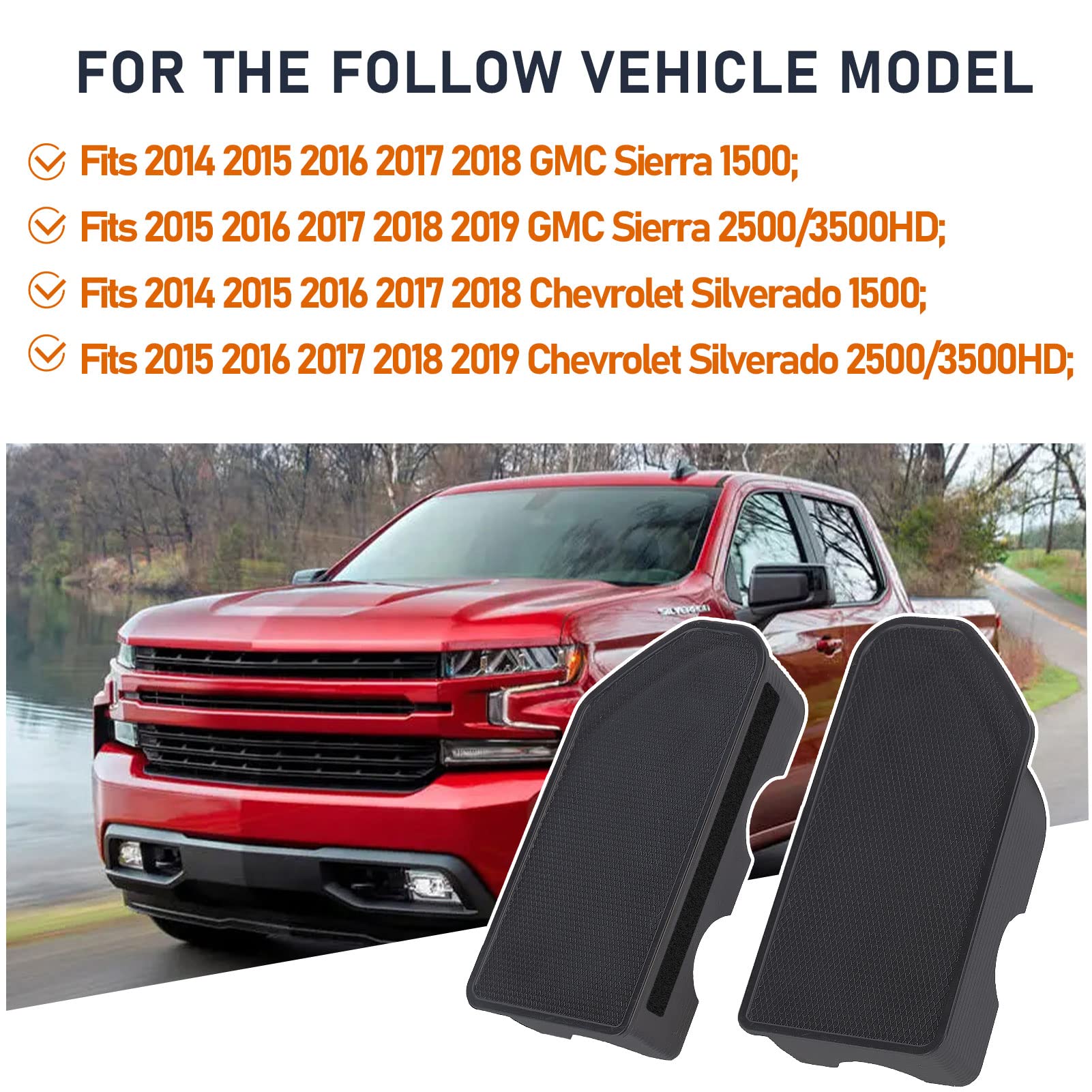 Bed Rail Stake Pocket Covers For 2014-2018 Chevy Silverado/Gmc Sierra 1500 And 2015-2019 Silverado/Sierra 2500/3500 Hd Accessori