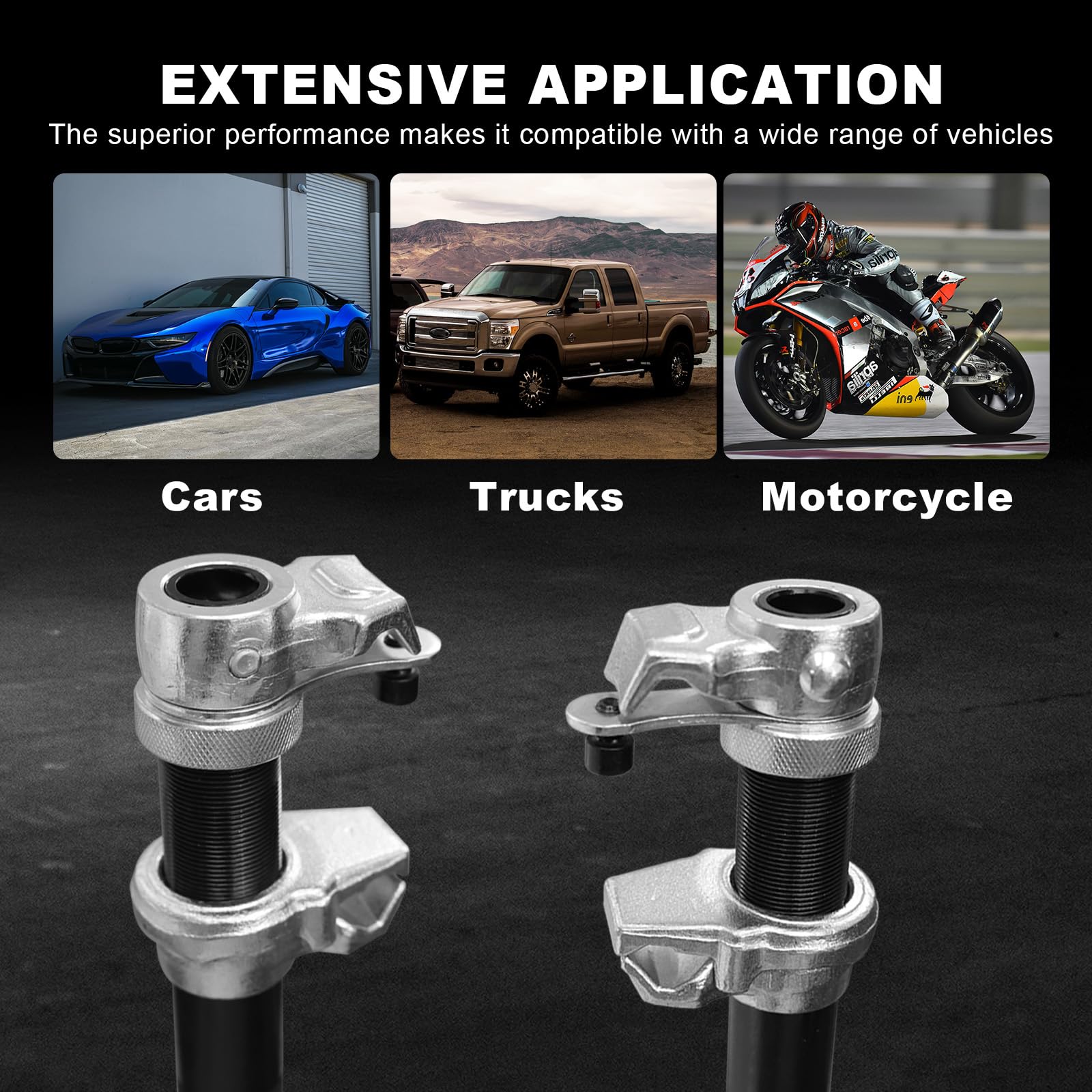 Jack Boss 2-Piece Coil Spring Compressor Tool Heavy Duty Macpherson Strut Spring Compressor Set with Safety Jaws and Holder, Max