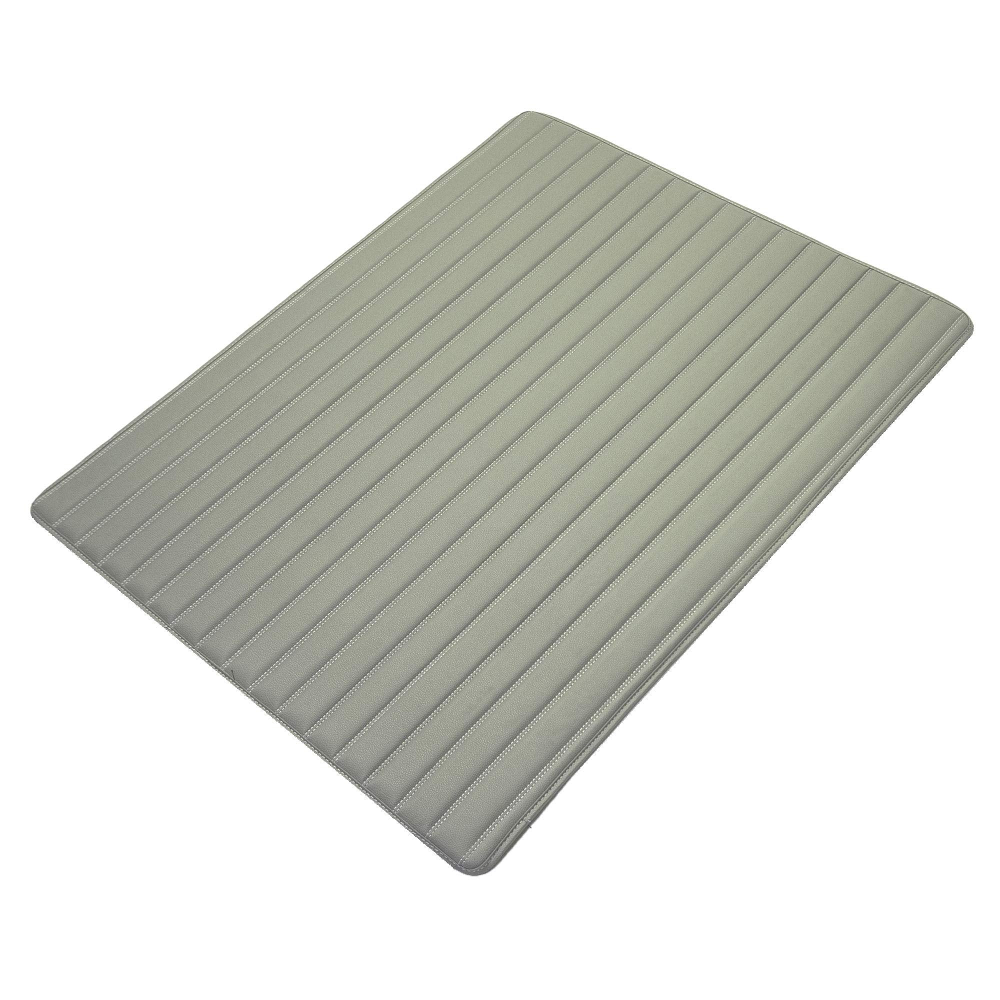 Fh Group F16500 Deluxe Heavy-Duty Faux Leather Multi-Purpose Cargo Liner, Striped, 32   , Gray Color- Fit Most Car, Truck, Suv,