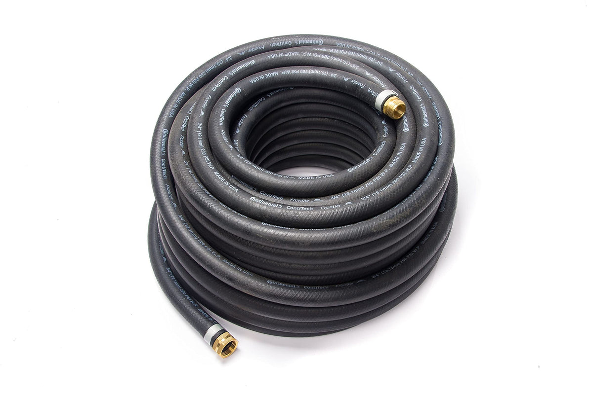 Water Hose Continental ContiTech ¾” x 100’ BLACK RUBBER - Industrial Grade - US Made