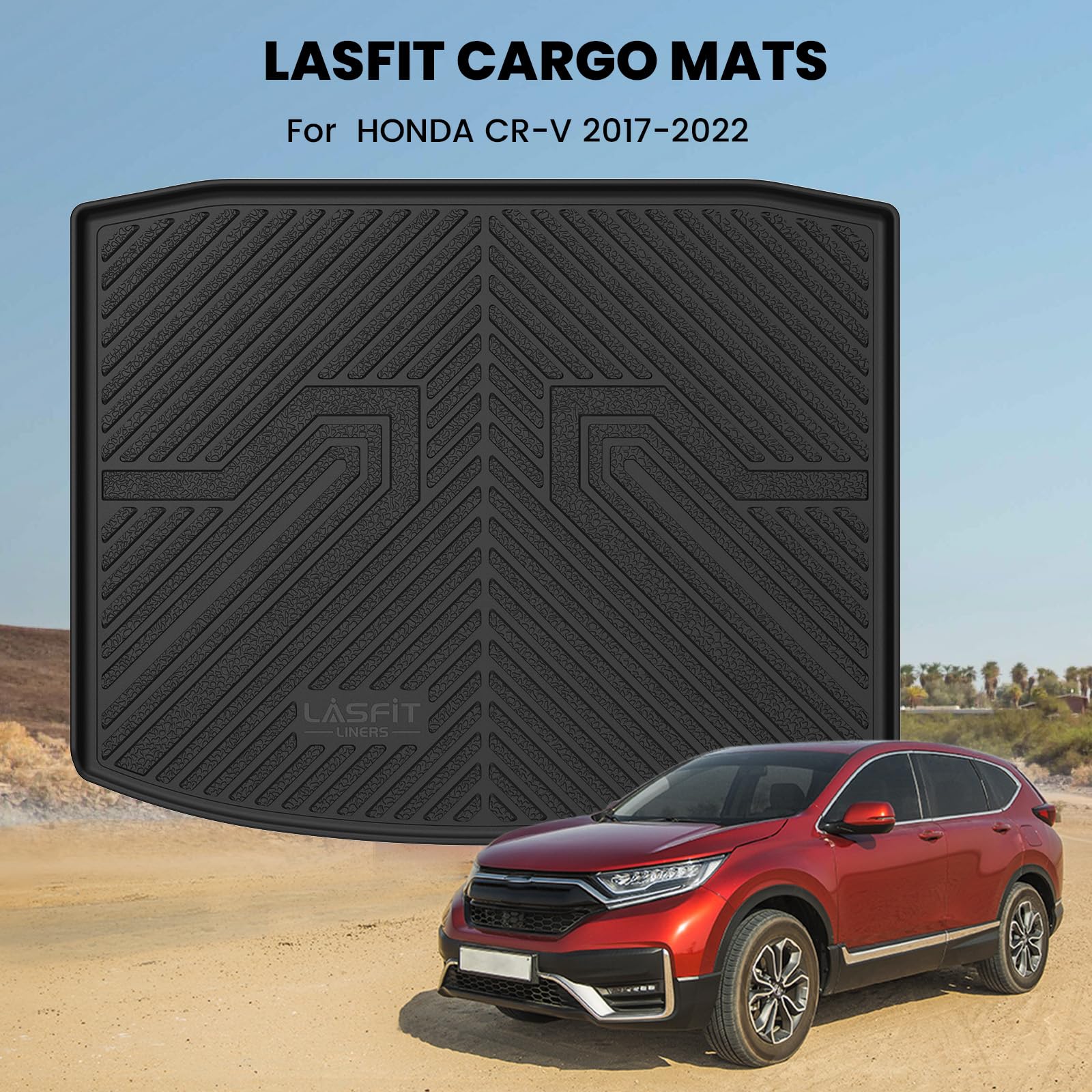 Lasfit Trunk Mat For Honda Cr-V 2017 2018 2019 2020 2021 2022 (Fuel Model), All Weather Custom Fit Tpe Cargo Mat Cargo Tray In L
