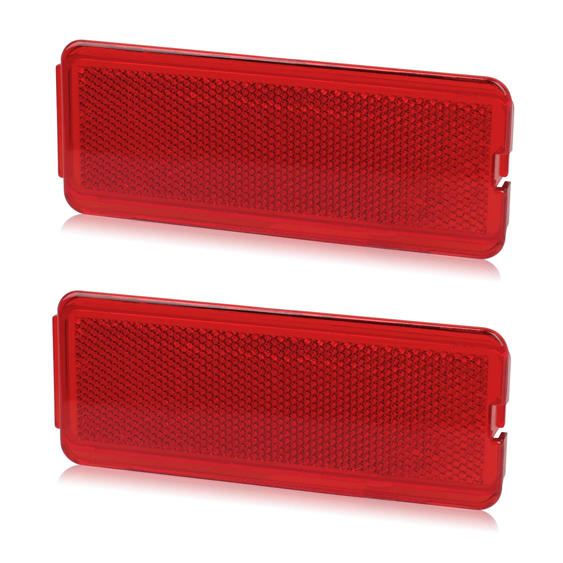 HERCOO Premium Interior Door Reflectors Red Front & Rear Reflector Light Cover Compatible with Ford Excursion 2000-2005, F250 F3