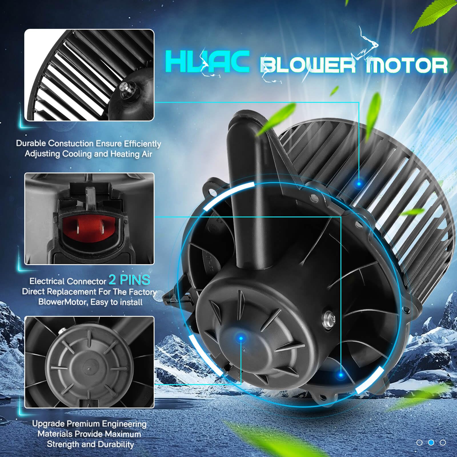 Ac Heater Blower Motor W/Fan Xl7Z 19805 Ea For 1997-2003 Ford F-150/1998-2002 Lincoln Navigator/1997-2002 Ford Expedition/2004 F