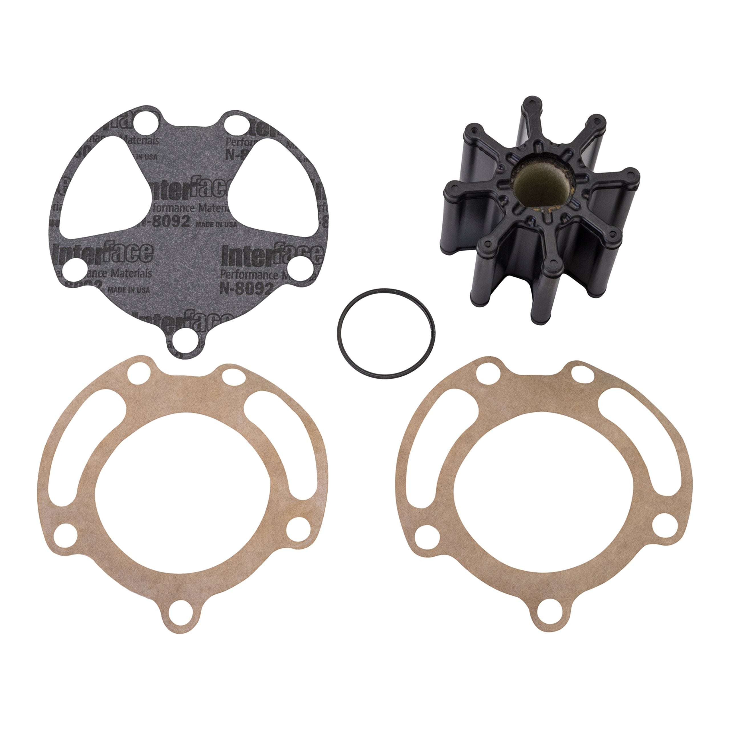 Quicksilver 59362A4 Sea Water Pump Impeller Replacement Kit For Bravo I, Ii And Iii With Two-Piece Pump Body