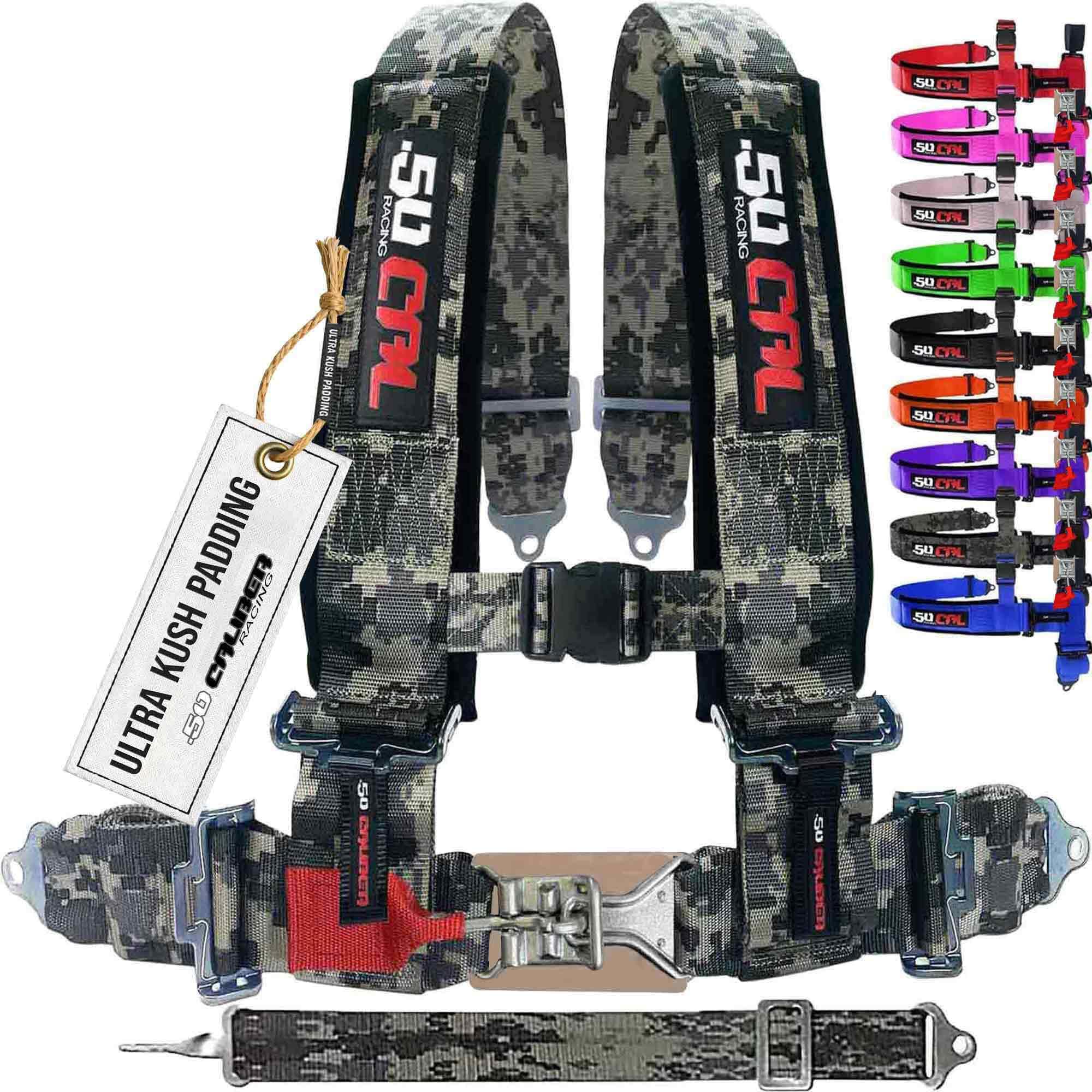 1pc Camouflage 5 Point Harness for Bucket Seat, Latch Release, 9 Color Options, Racing Harness 5 point, Race Car, UTV, RZR [6009