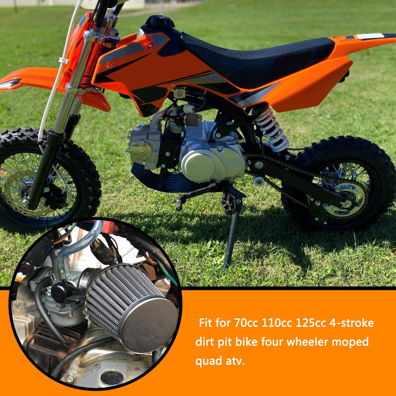 Holato Pz22 Carburetor Carb Air Filter Throttle Handle Grips Cable Kit For 110Cc 125Cc Xr50 Crf50 Crf50F Crf110 Taotao Db14 Db24 Ssr110 Ssr125 Coolster Apollo Pit Dirt Bike Chinese 4 Wheeler Atv Black