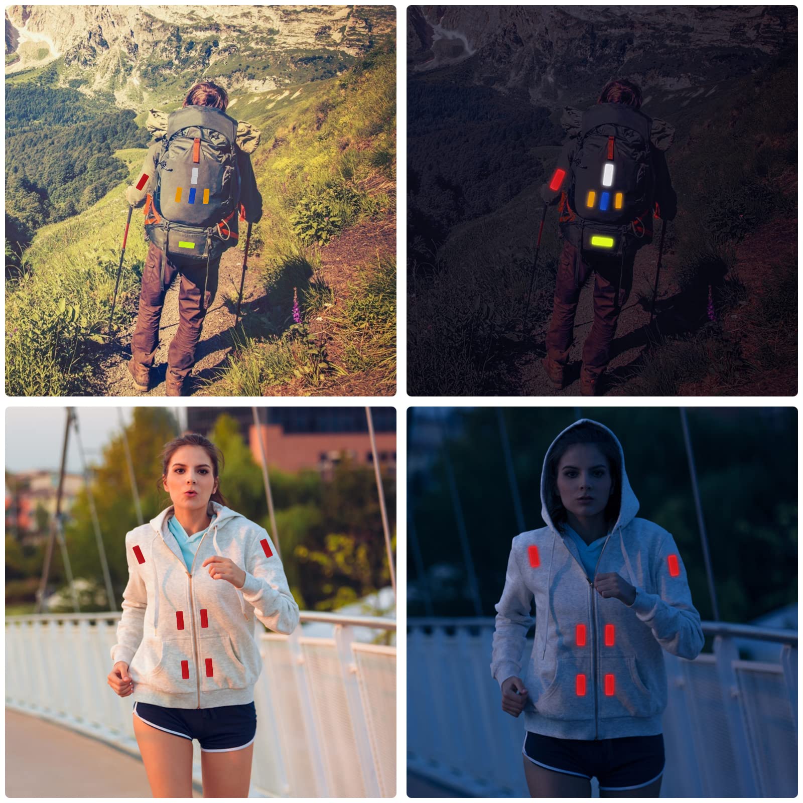 Abeillo 30 Pieces Safety Reflective Stickers, Warning Reflective Stickers Stick-on Car Reflector Sticker Waterproof Reflective T