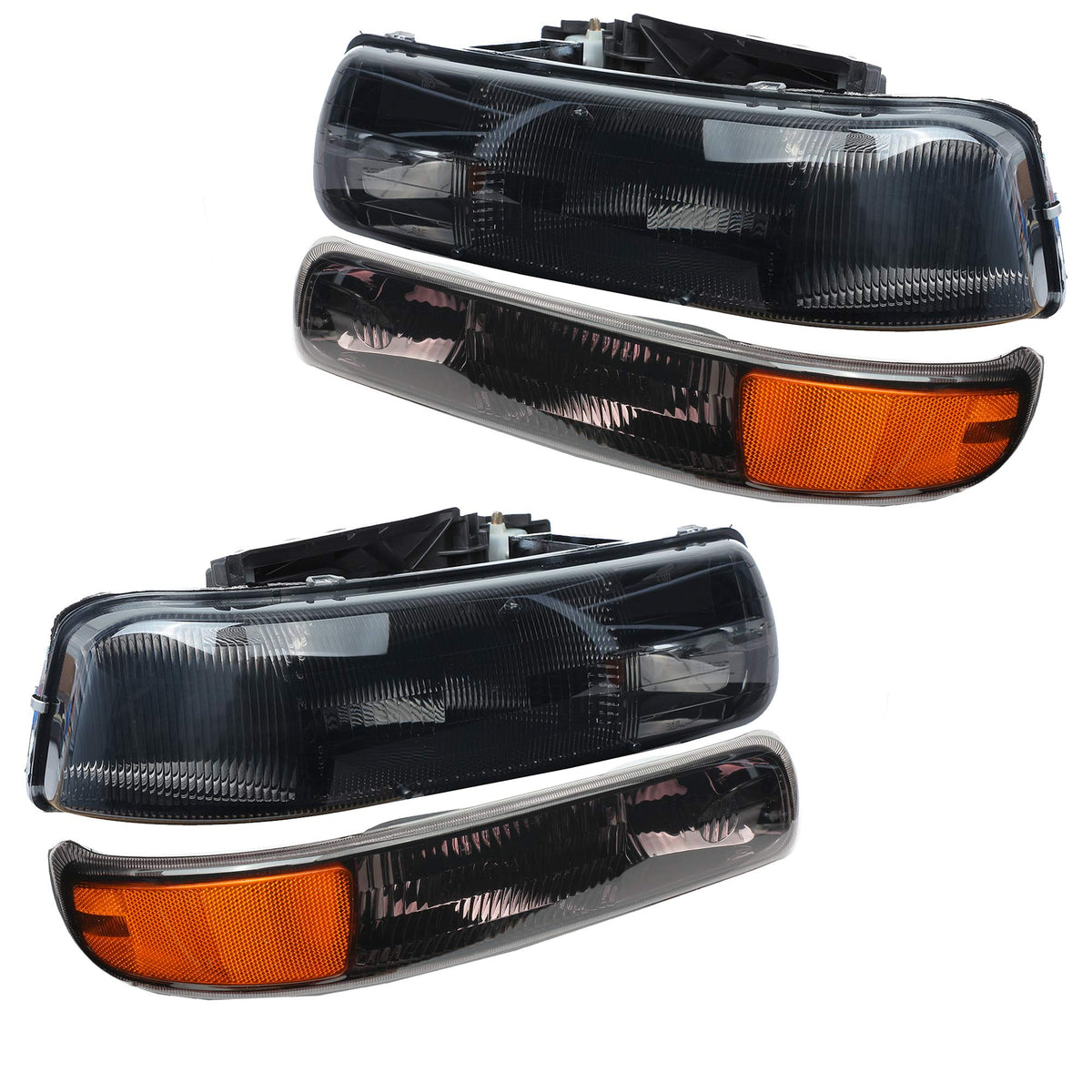 A&P For Chevy 00-06 Tahoe Suburban 1500 2500/99-02 Silverado 1500 2500/01-02 Silverado 1500Hd 2500Hd 3500 Headlight Pair Set Bla
