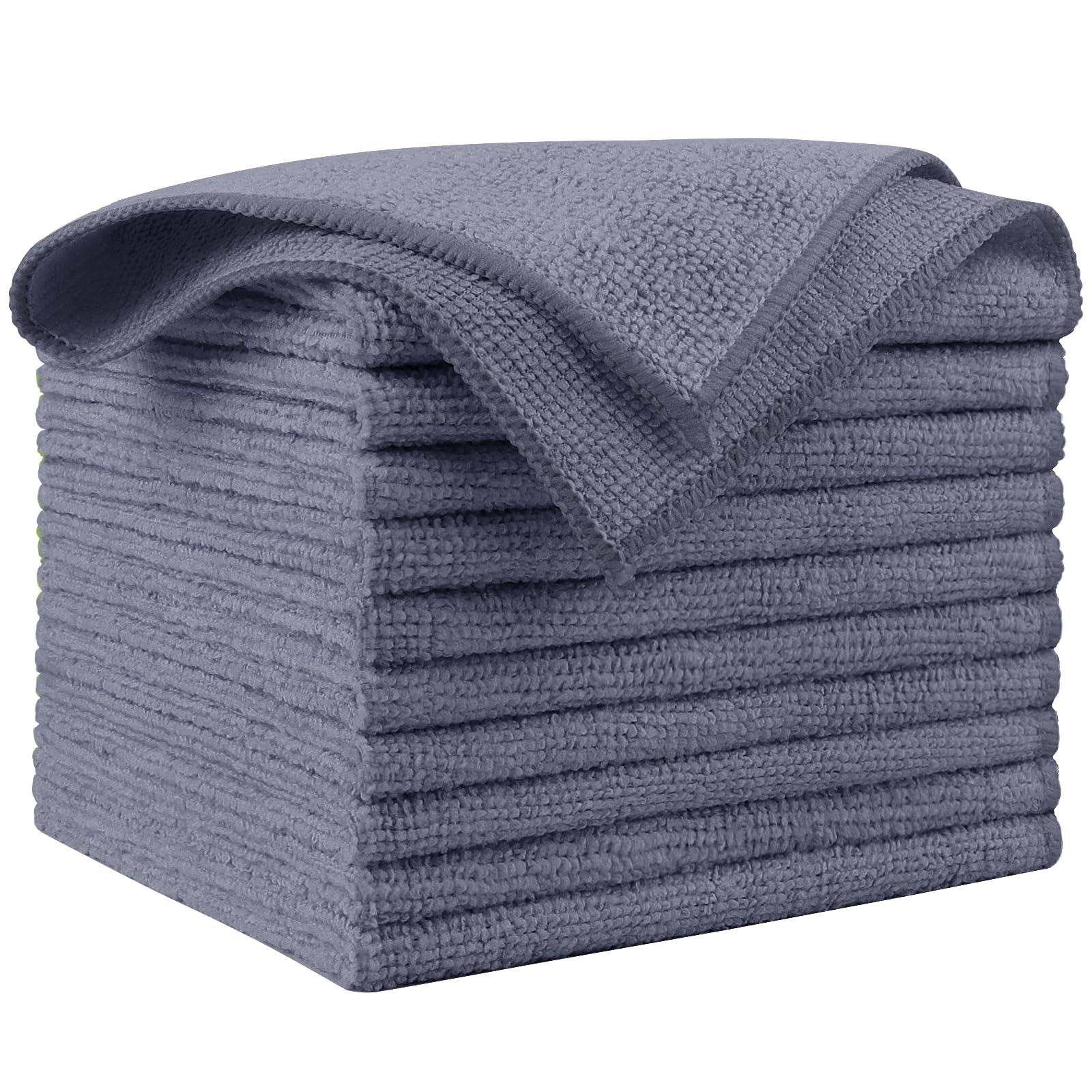 Aidea Microfiber Cleaning Cloth Grey 10Pk, Micro Fiber Cloth For Cleaning Cars, Premium All Purpose Car Towels, Dusting Cloth Cl
