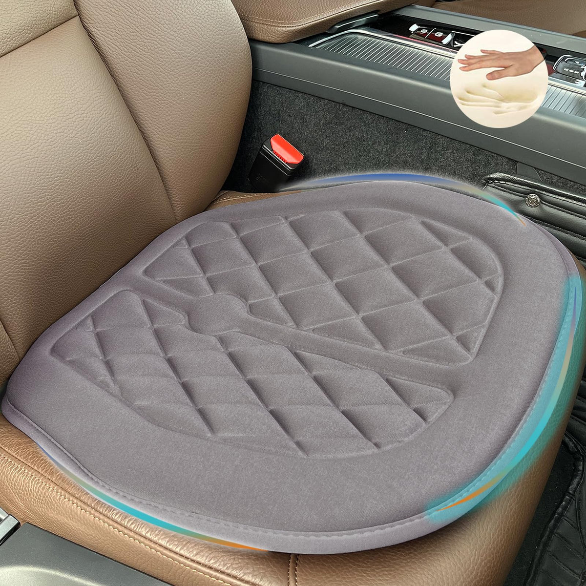 Big Ant Car Seat Cushion, Comfort Memory Foam Driver Seat Cushion Improve Driving View, Sciatica and Lower Back Pain Relief, Sea