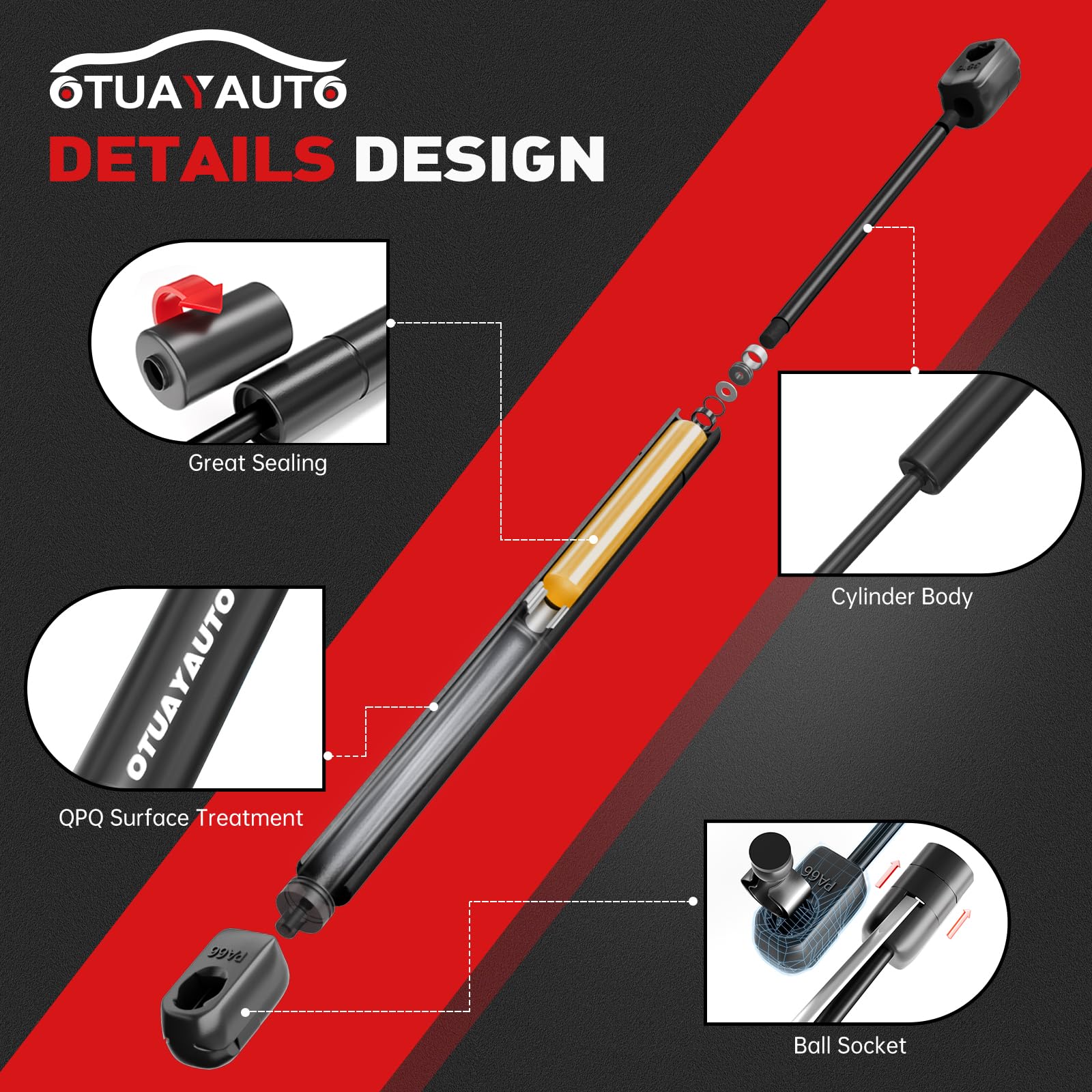 Otuayauto Rear Hatch Liftgate Struts Shock Replacement For 1999-2004 Jeep Grand Cherokee Wj Tailgate Lift Support - 55137023Ac 4