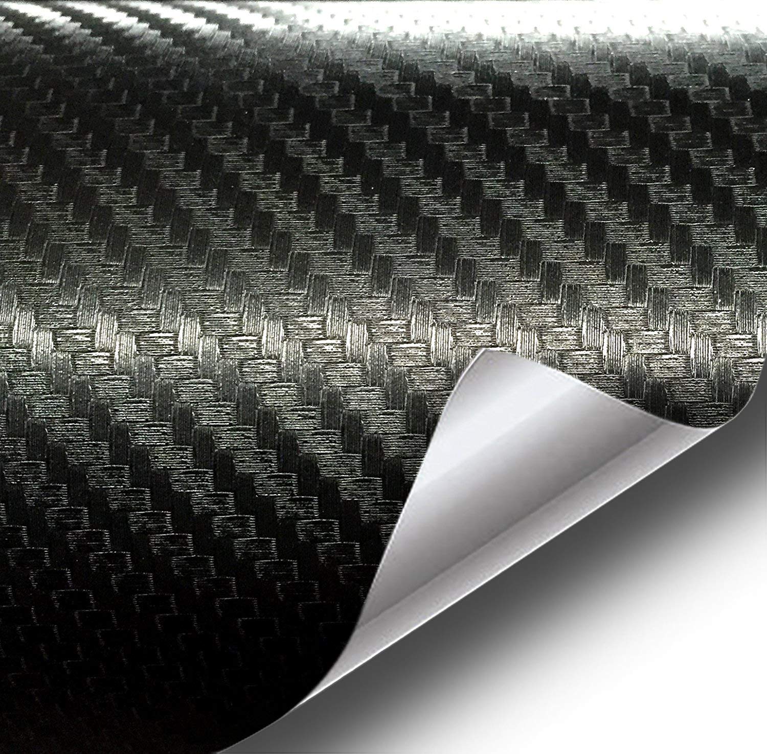 Vvivid Xpo Dry Deep Black 3D Carbon Fiber Vinyl Wrap Roll With Air Release Technology (100Ft X 5Ft (Bulk Wrap Kit))