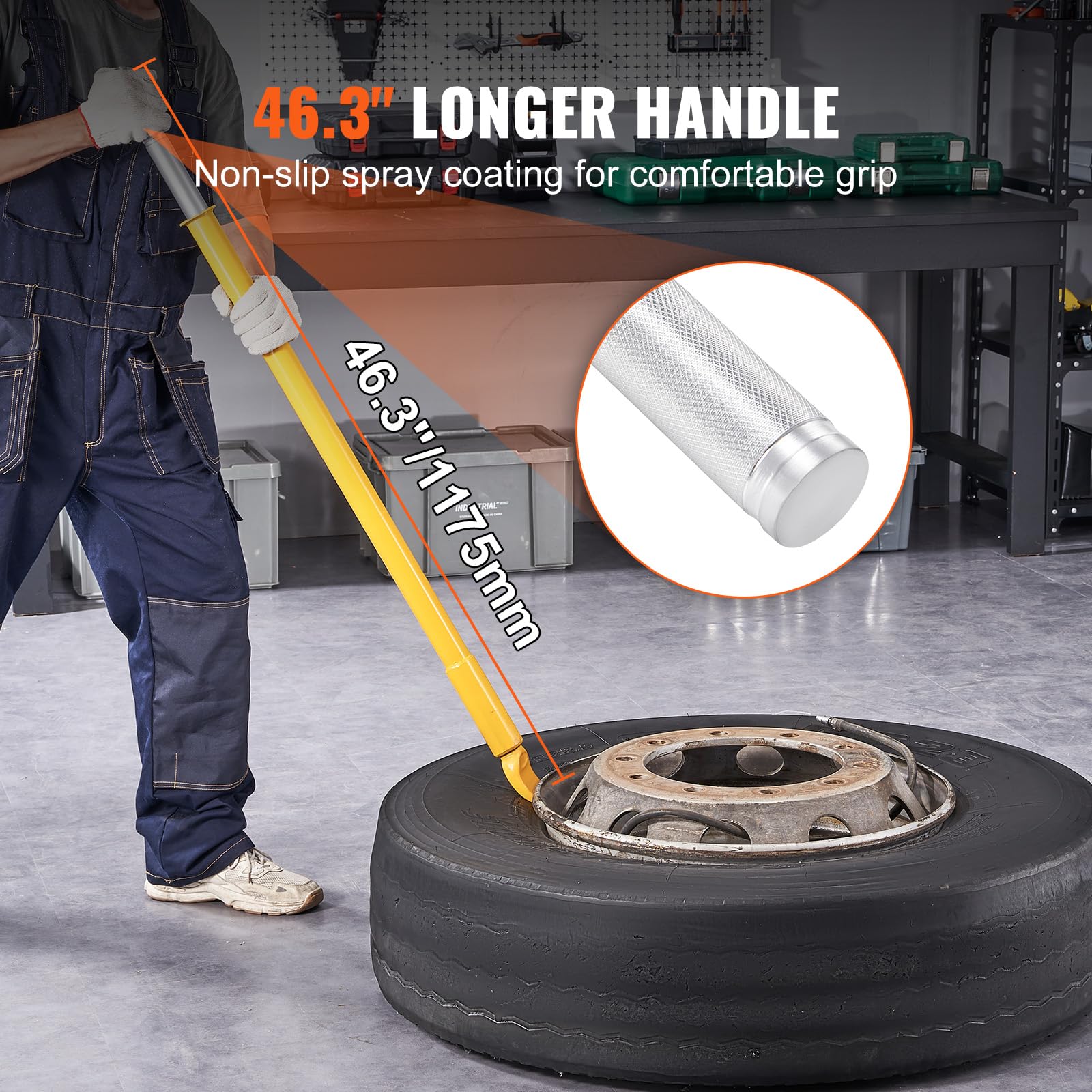 Vevor Tire Bead Breaker Slide Hammer, 46.3' Length Heavy Duty Steel Tire Bead Breaker, Portable Tire Changing Sliding Impact For Car Truck Trailer Tire Removal