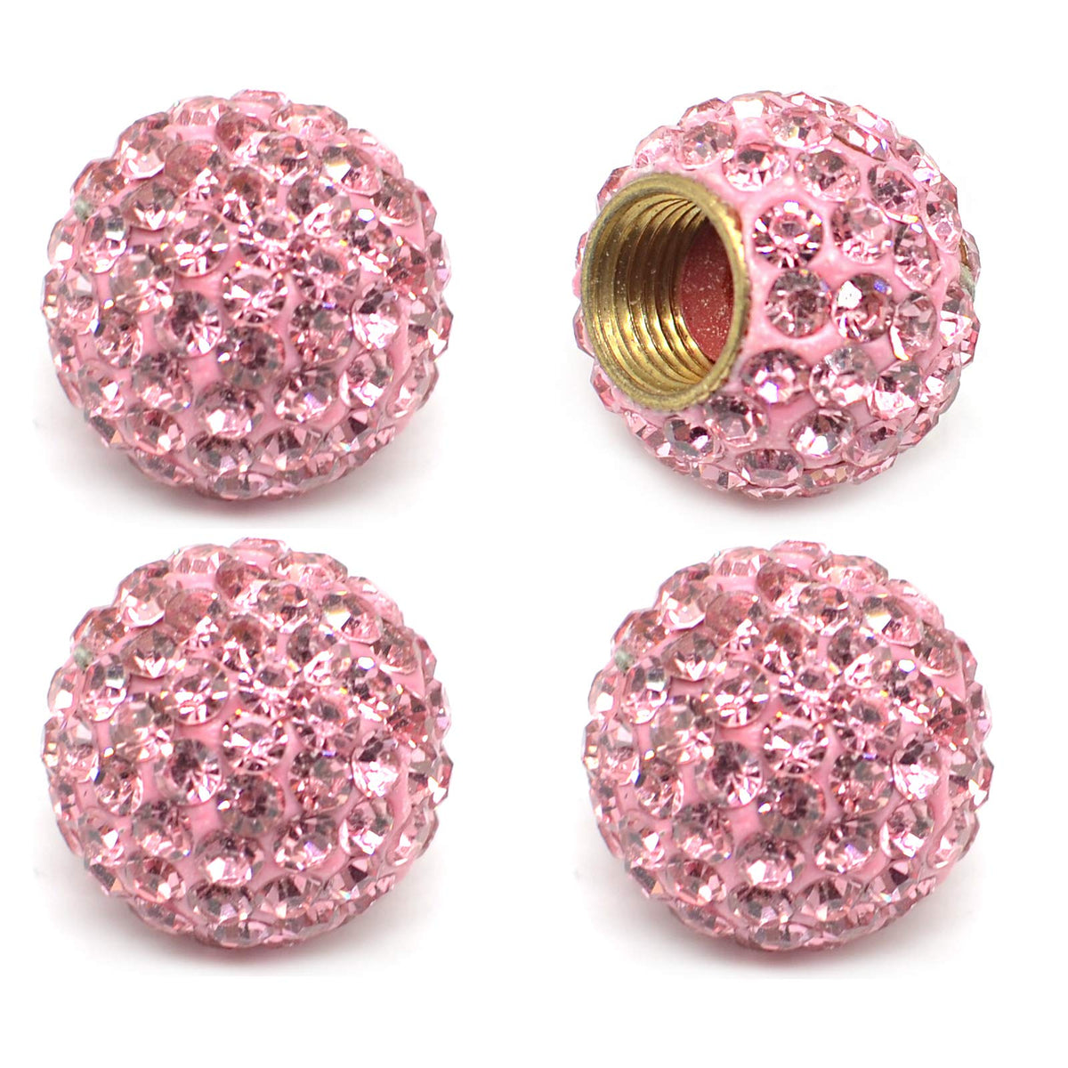 Car Wheel Tire Valve Caps, 4 Pack Crystal Rhinestone Car Tire Wheel Valve Stem Air Caps for Car Tire Accessories Universal for C